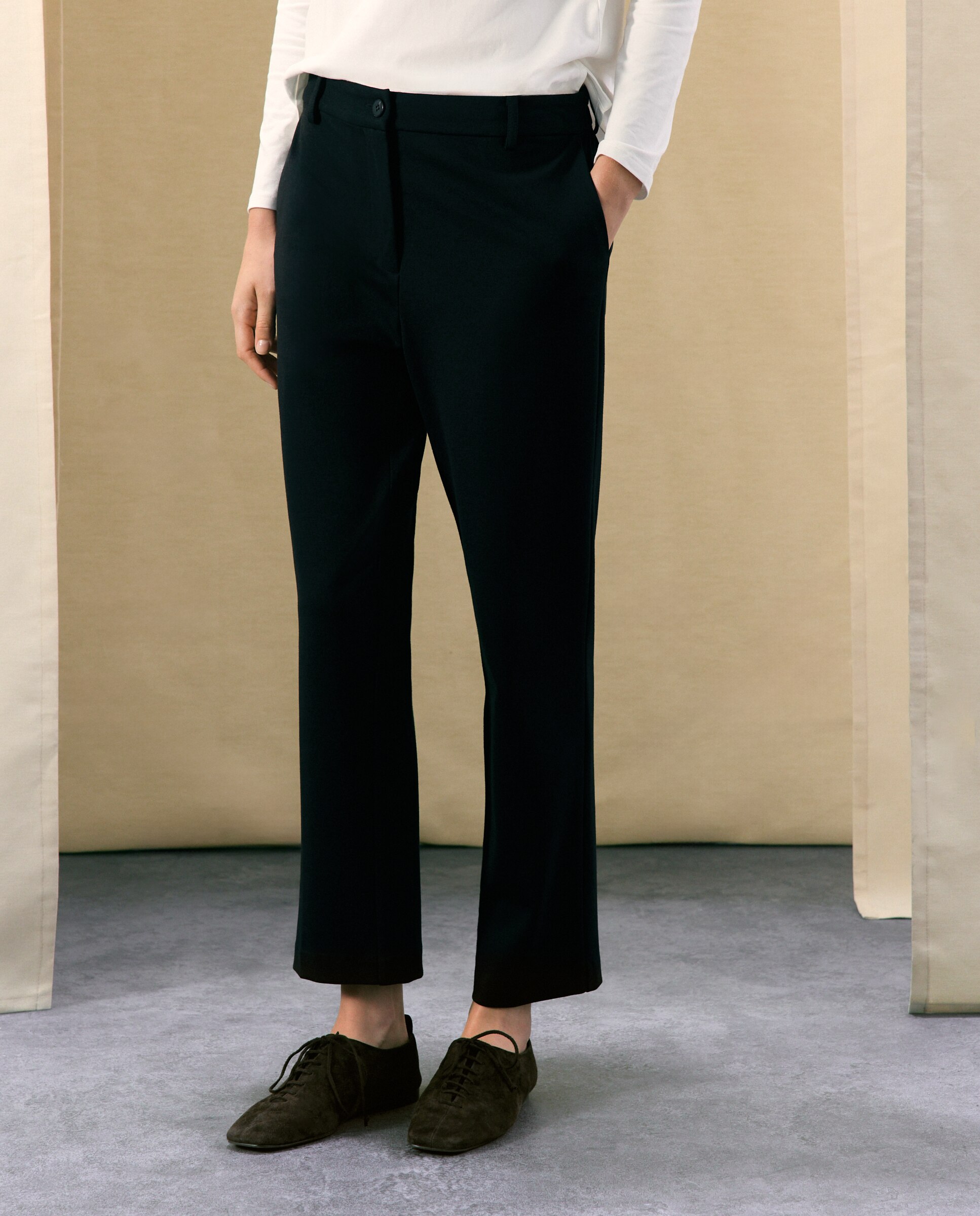 Pantalón semipitillo liso de mujer - Woman El Corte Inglés - Negro Negro-2
