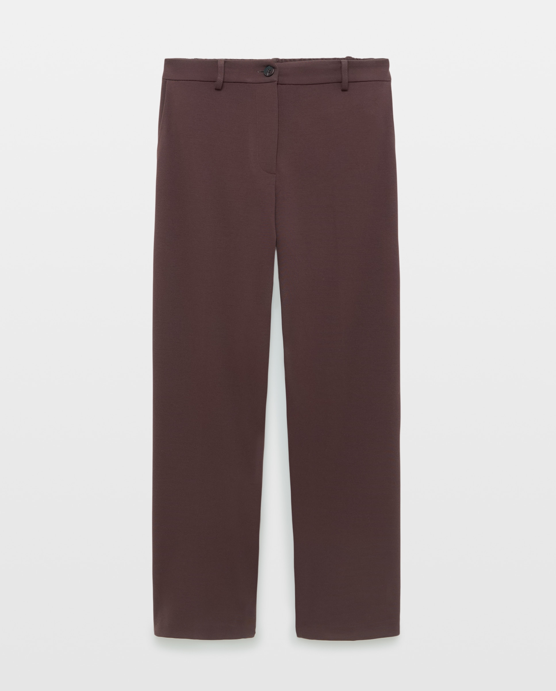 Pantalón semipitillo liso de mujer - Woman El Corte Inglés - Burdeos Burdeos-4