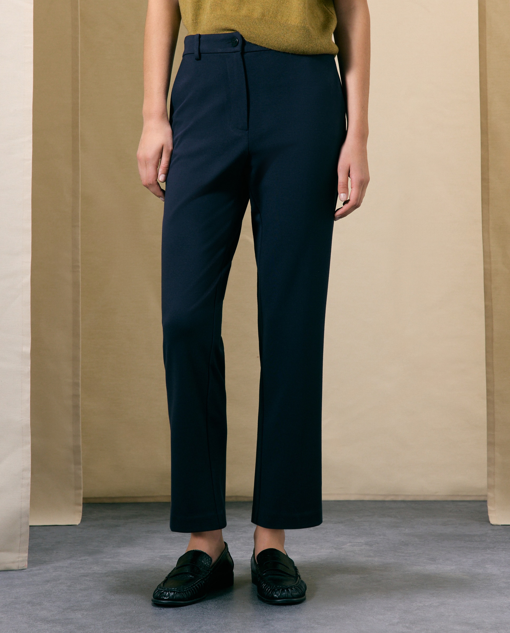 Pantalón semipitillo liso de mujer - Woman El Corte Inglés - Marino Marino-2
