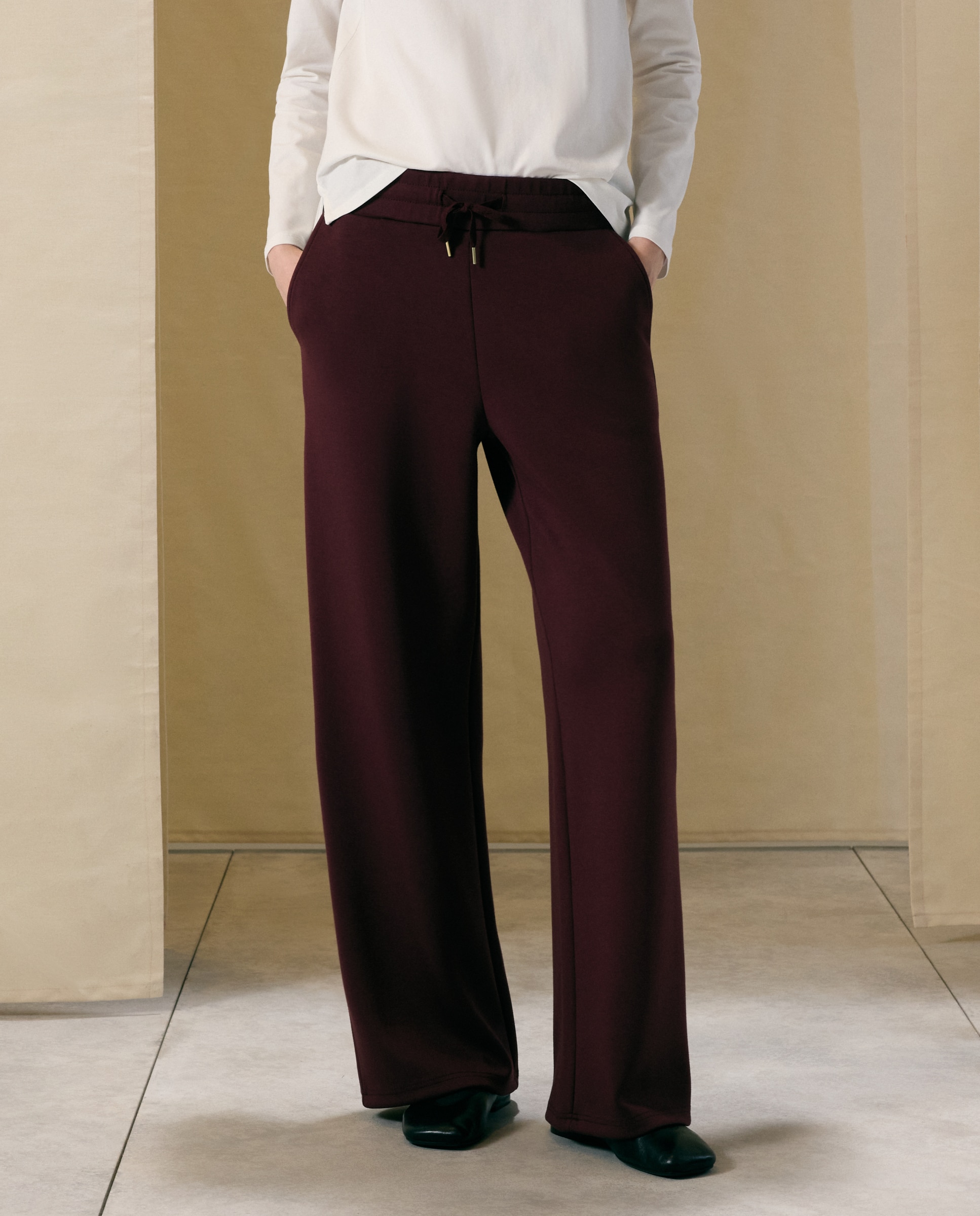 Pantalón circular ancho de mujer - Woman El Corte Inglés - 290 Burdeos 290 Burdeos-2