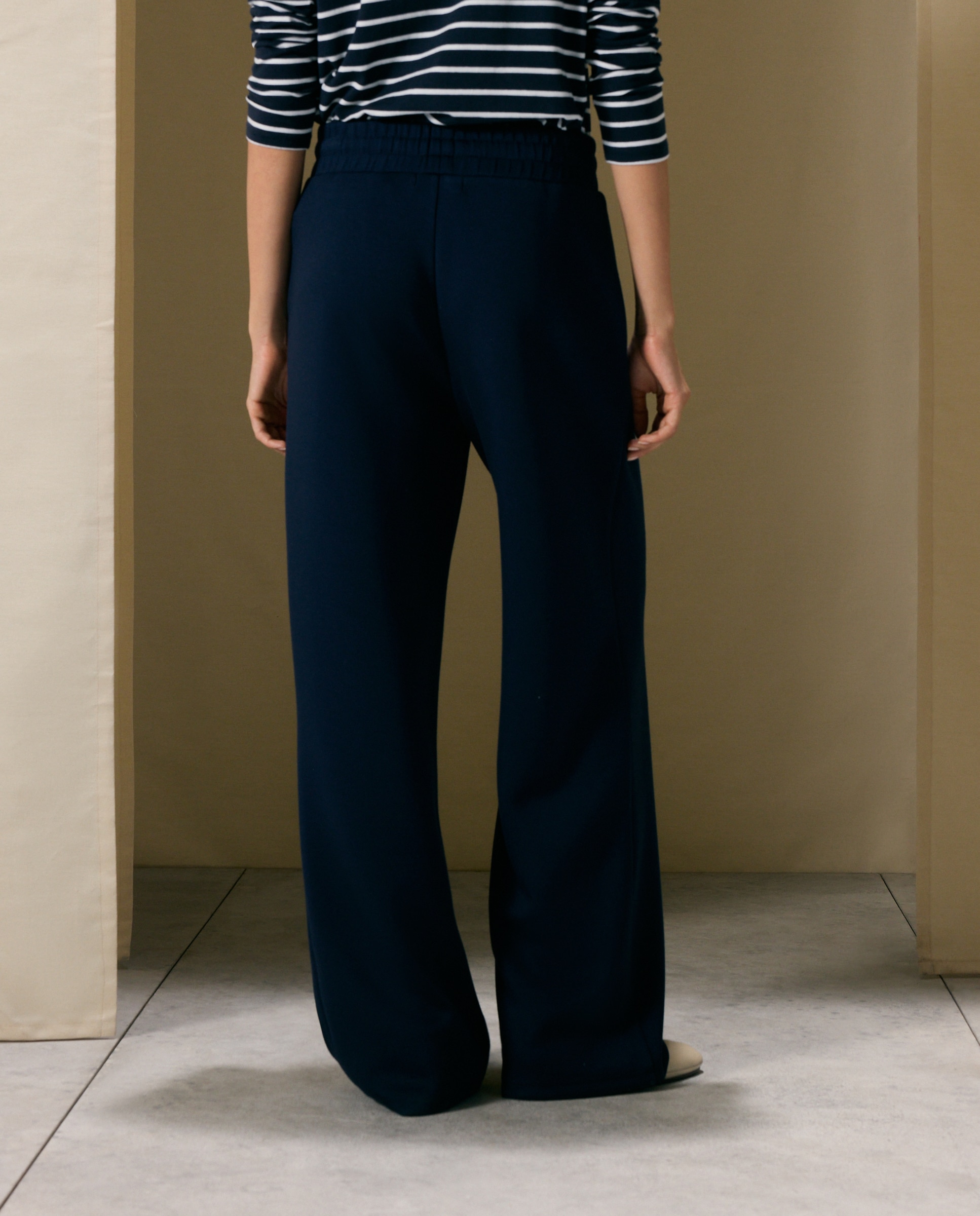 Pantalón circular ancho de mujer - Woman El Corte Inglés - Azul marino Azul marino-3