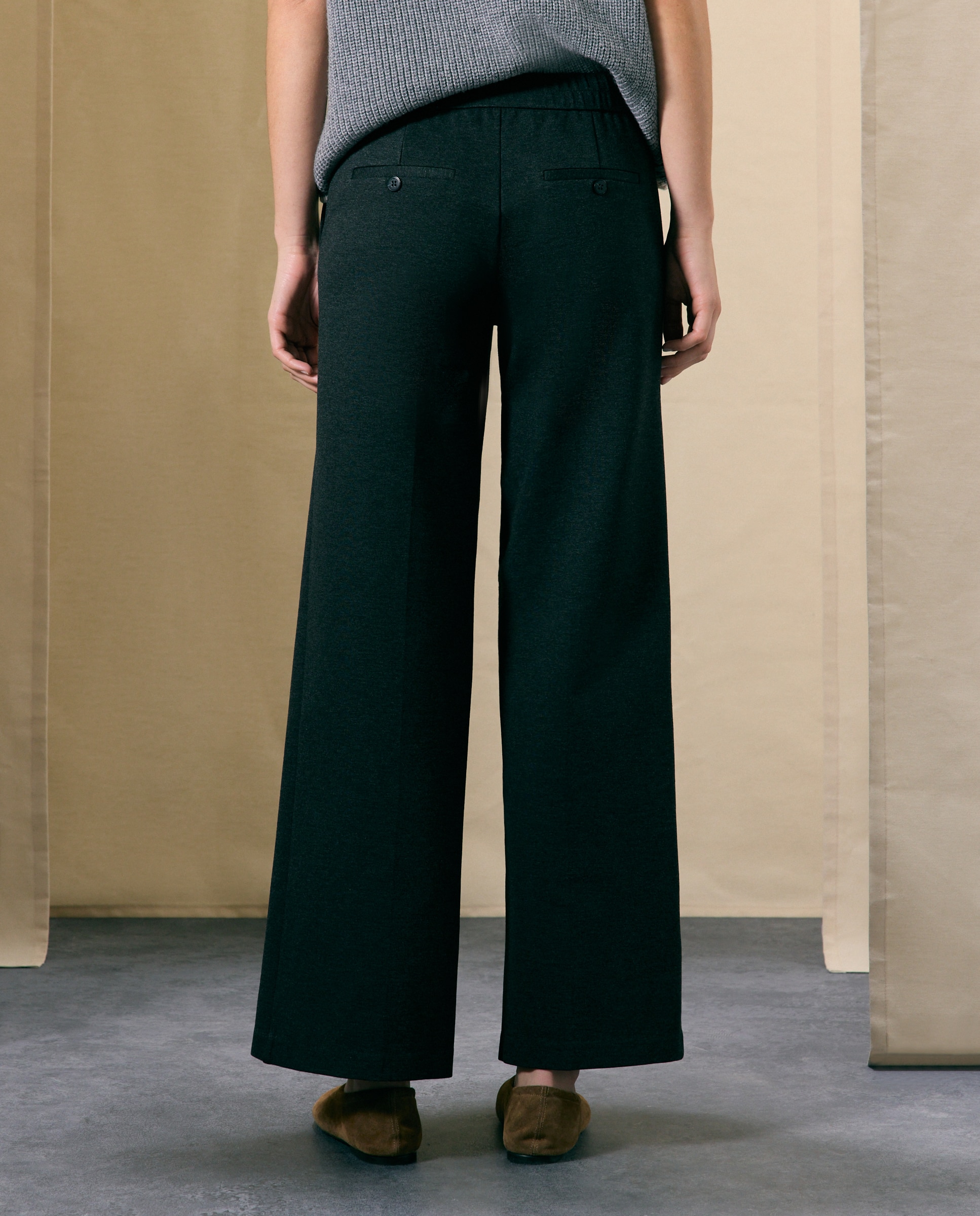 Pantalón ancho de mujer con botón - Woman El Corte Inglés - 830 Antracita 830 Antracita-3