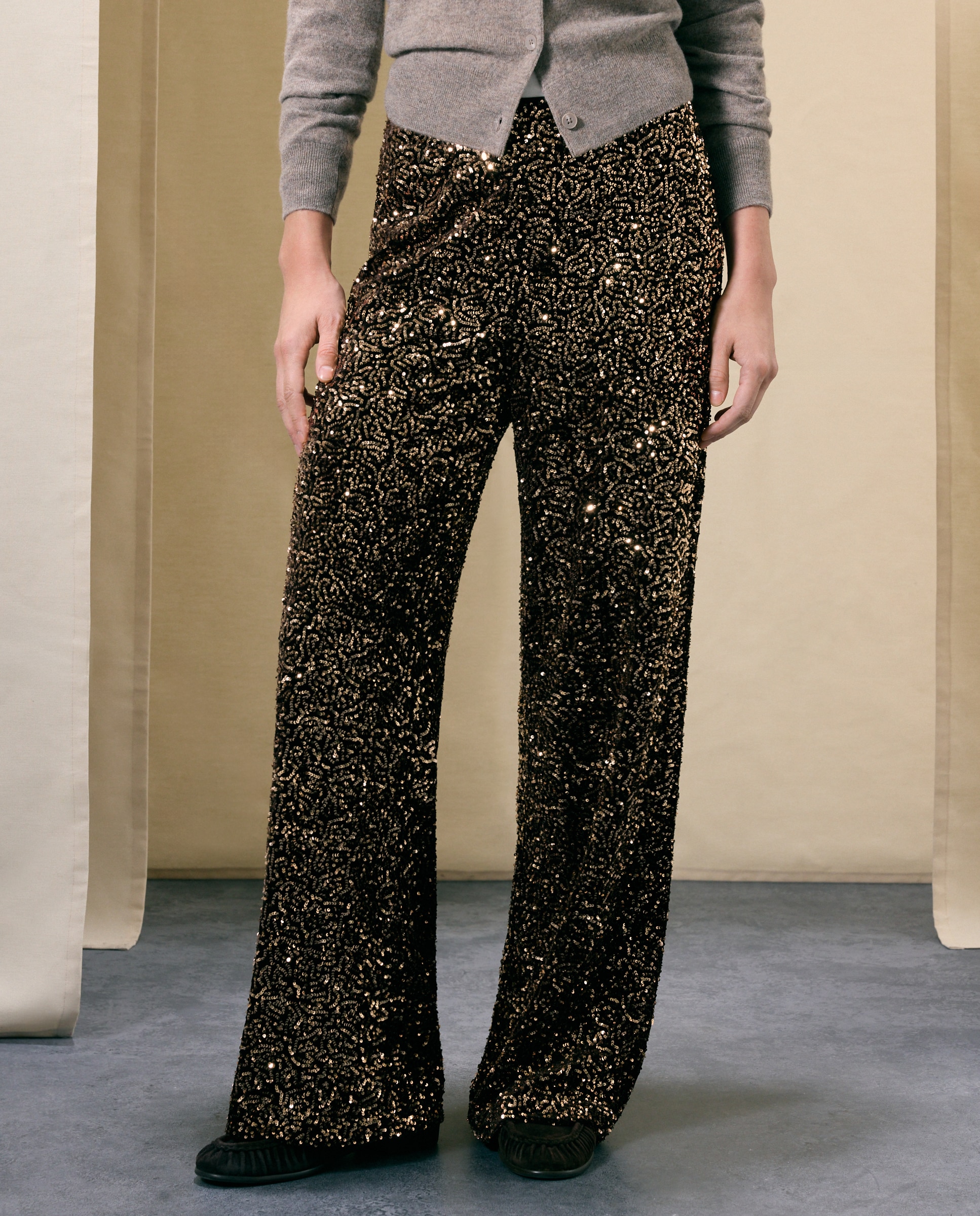 Pantalón de mujer de punto circular de terciopelo - Woman El Corte Inglés - Marrón Marrón-2