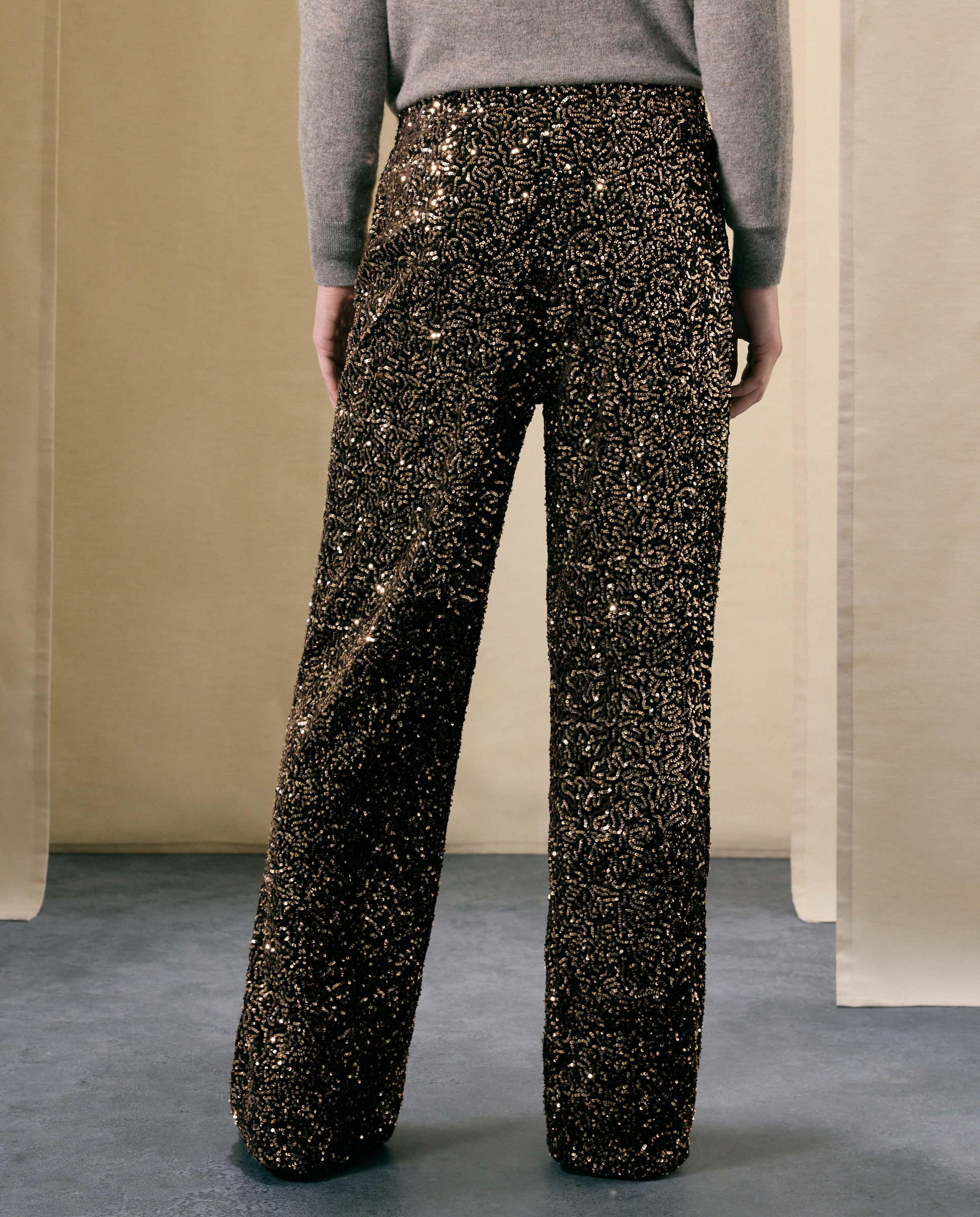 Pantalón de mujer de punto circular de terciopelo - Woman El Corte Inglés - Marrón Marrón-3