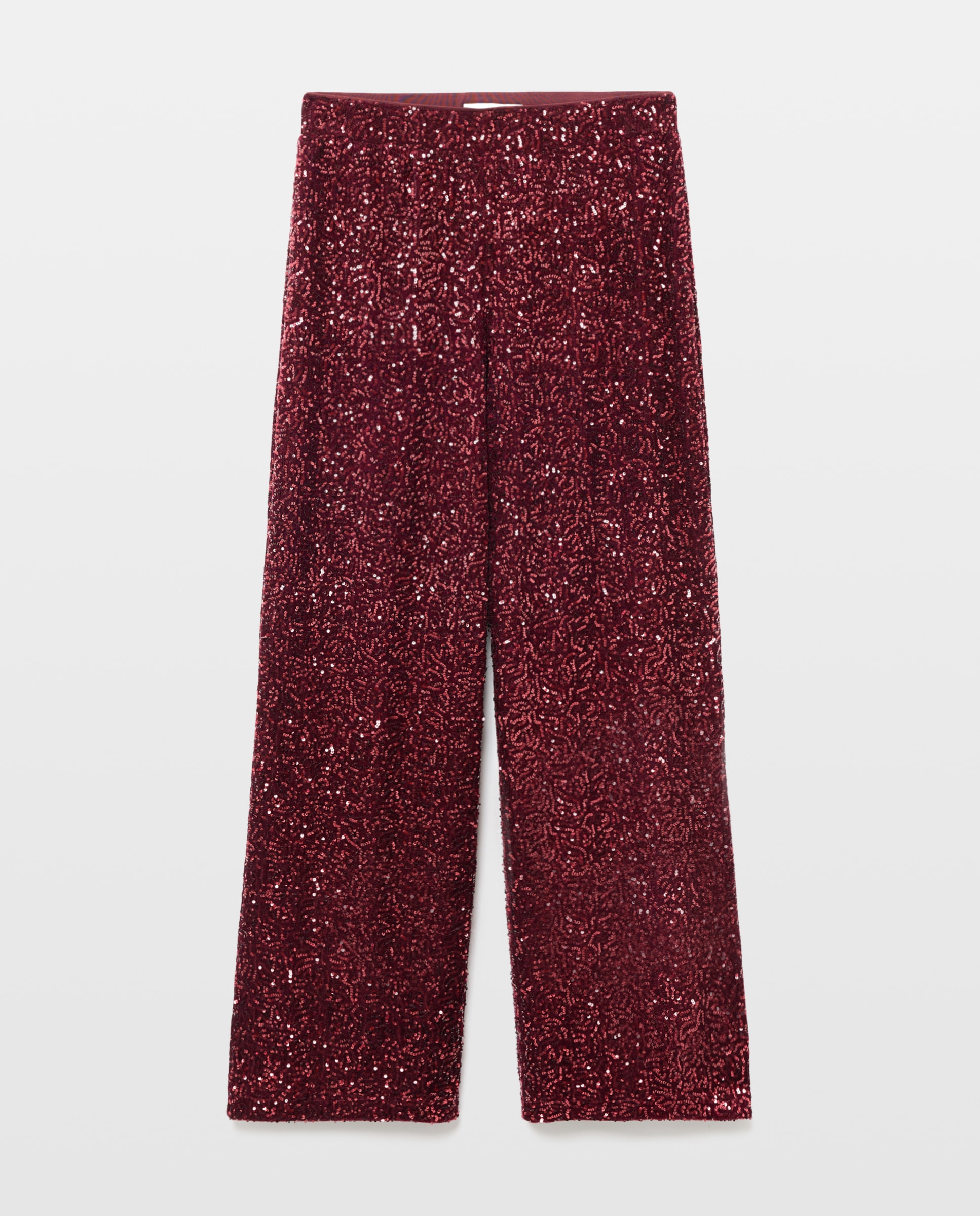 Pantalón de mujer de punto circular de terciopelo - Woman El Corte Inglés - Burdeos Burdeos-4
