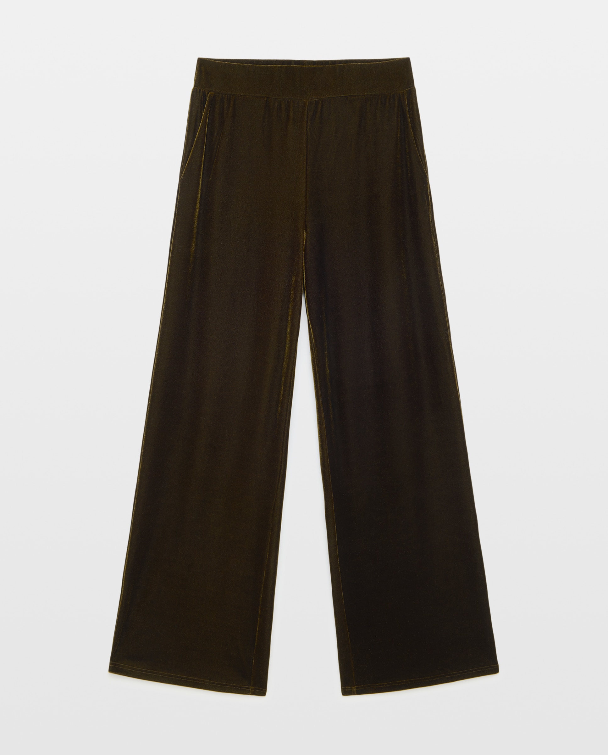 Pantalón de mujer de punto circular de terciopelo - Woman El Corte Inglés - Verde Verde-4