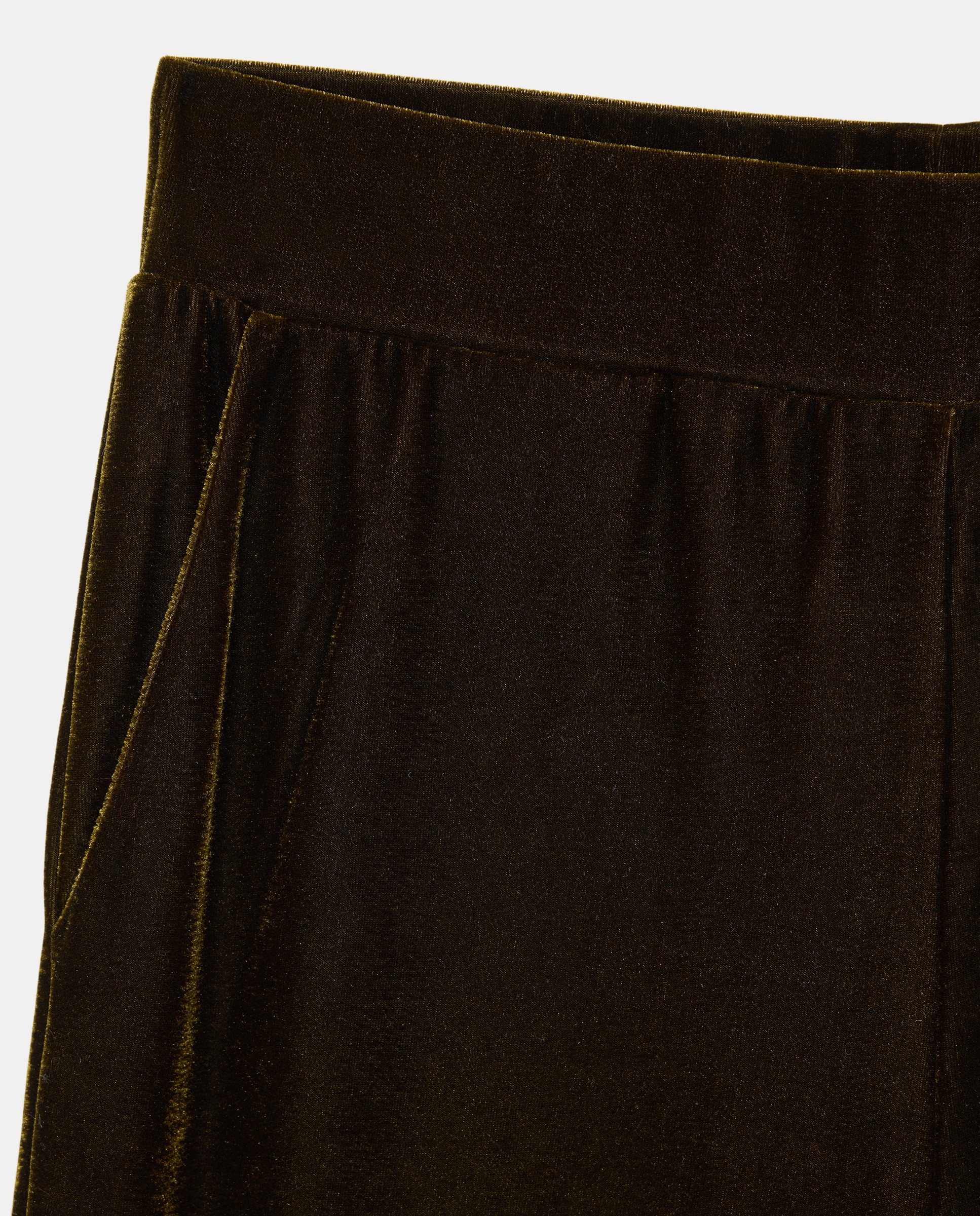 Pantalón de mujer de punto circular de terciopelo - Woman El Corte Inglés - Verde Verde-5