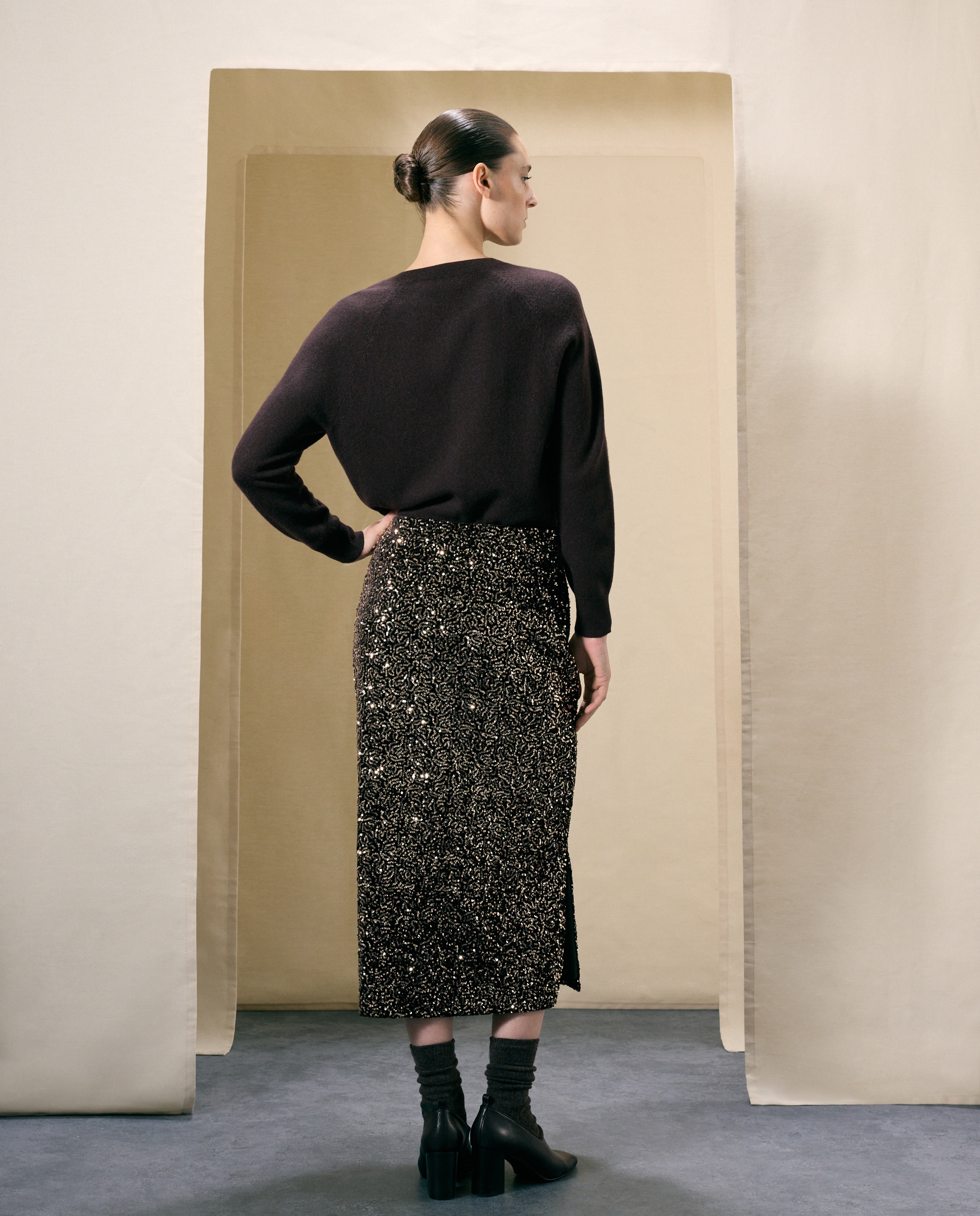 Falda velvet de mujer - Woman El Corte Inglés - Marrón Marrón-3