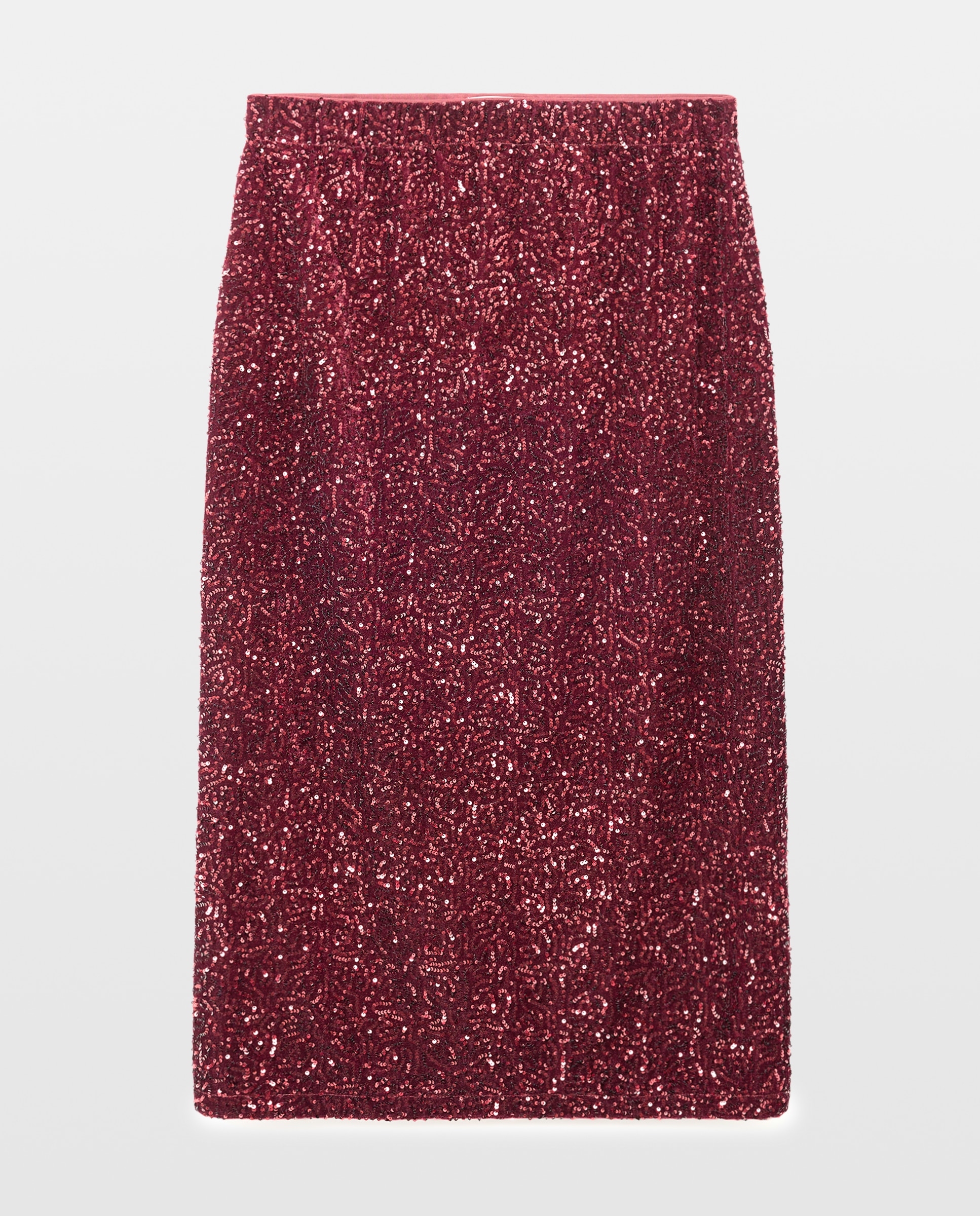 Falda velvet de mujer - Woman El Corte Inglés - Burdeos Burdeos-4
