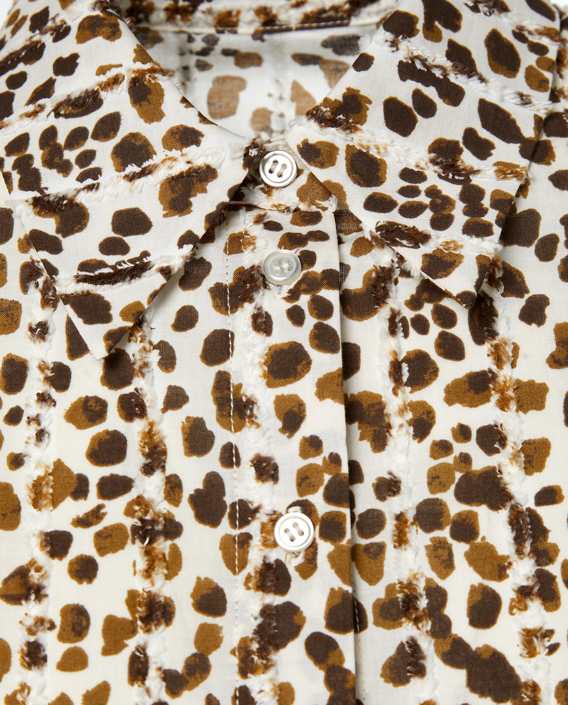 Blusa Dobby de Manga Comprida Castanho-5