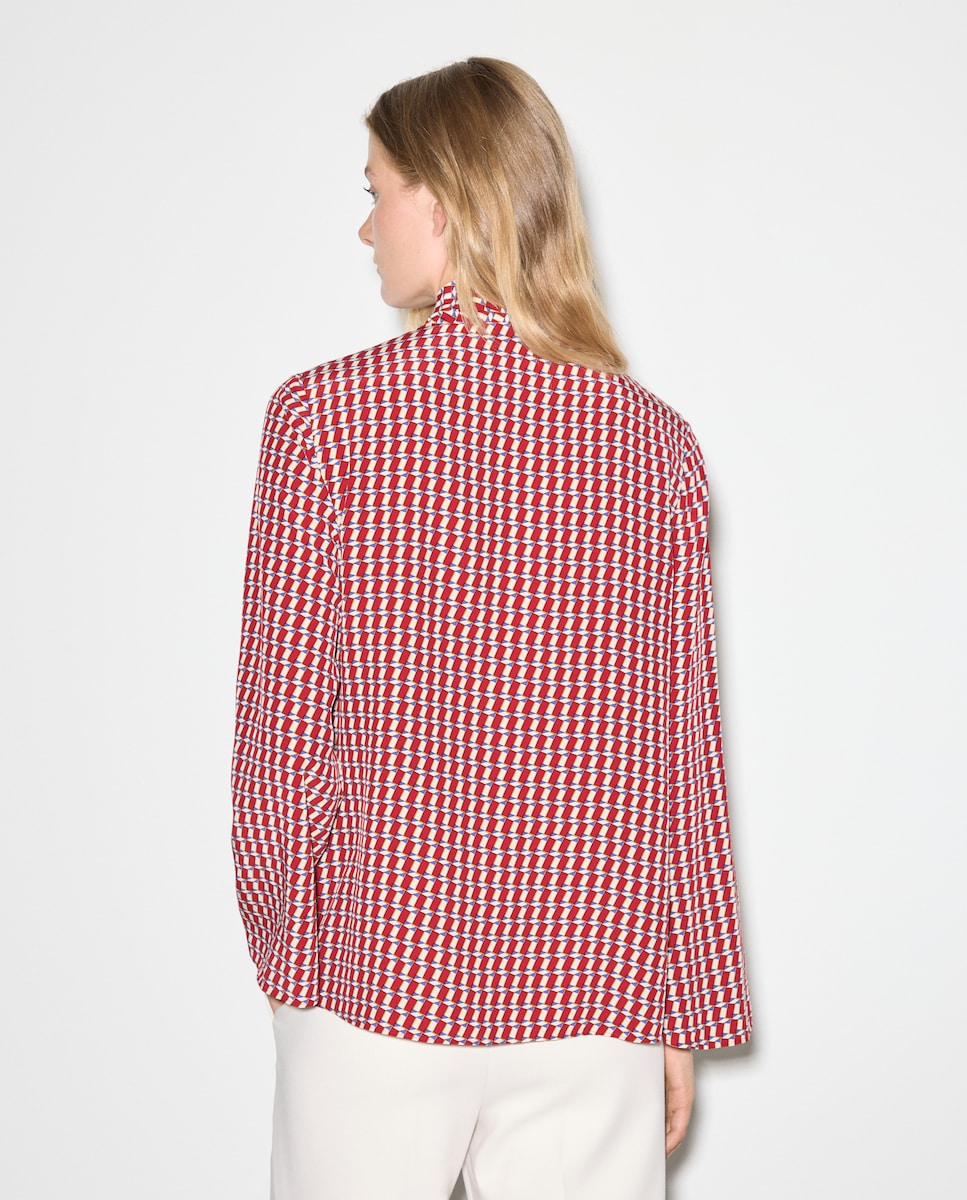 Top Estampado de Manga Comprida Vermelho-4