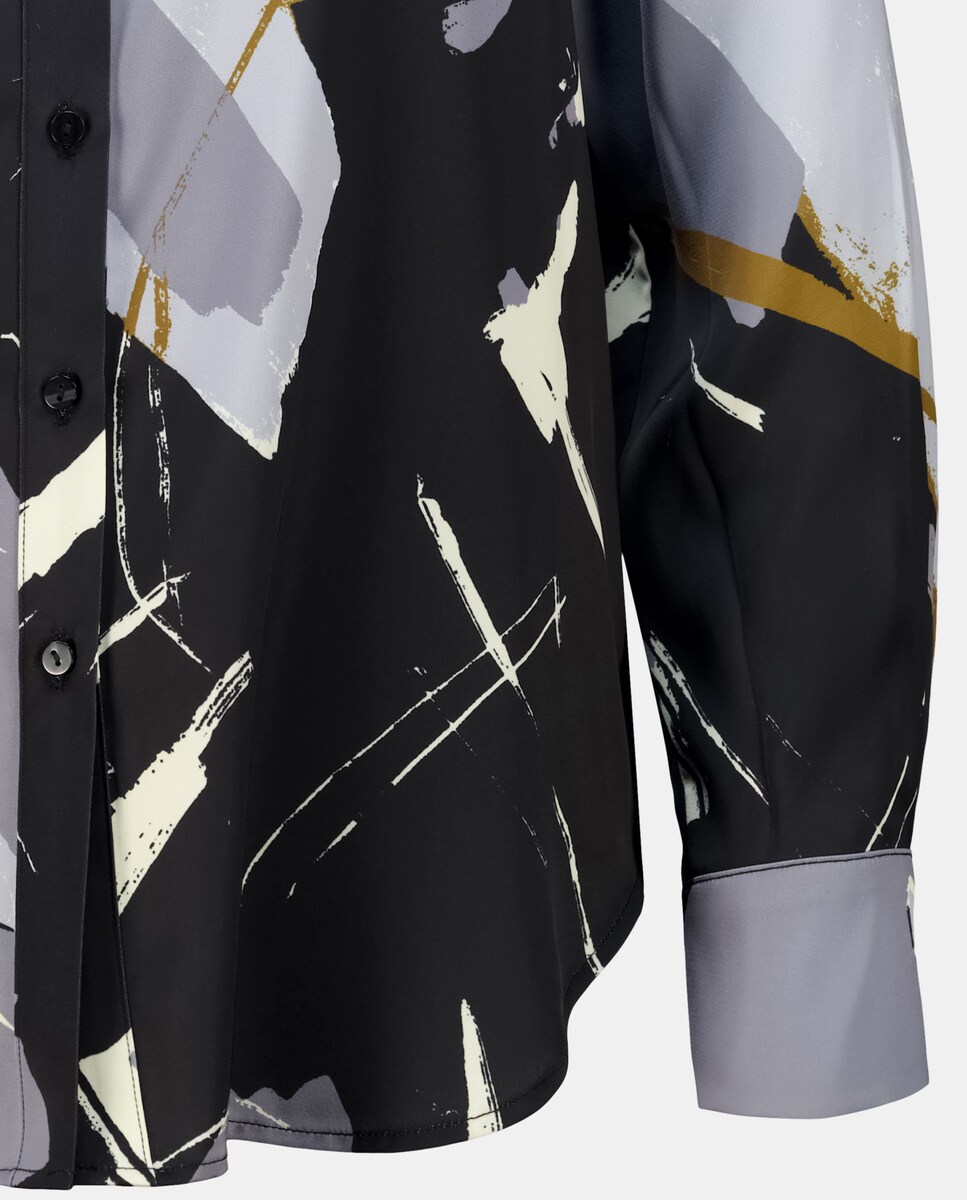 Blusa Estampada com Manga Comprida Cinzento-5