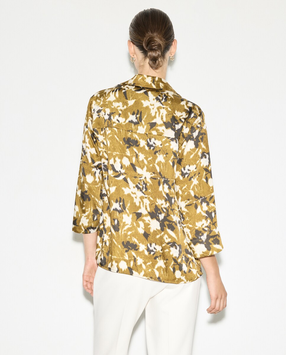 Blusa Estampada com Manga Comprida Branco-3