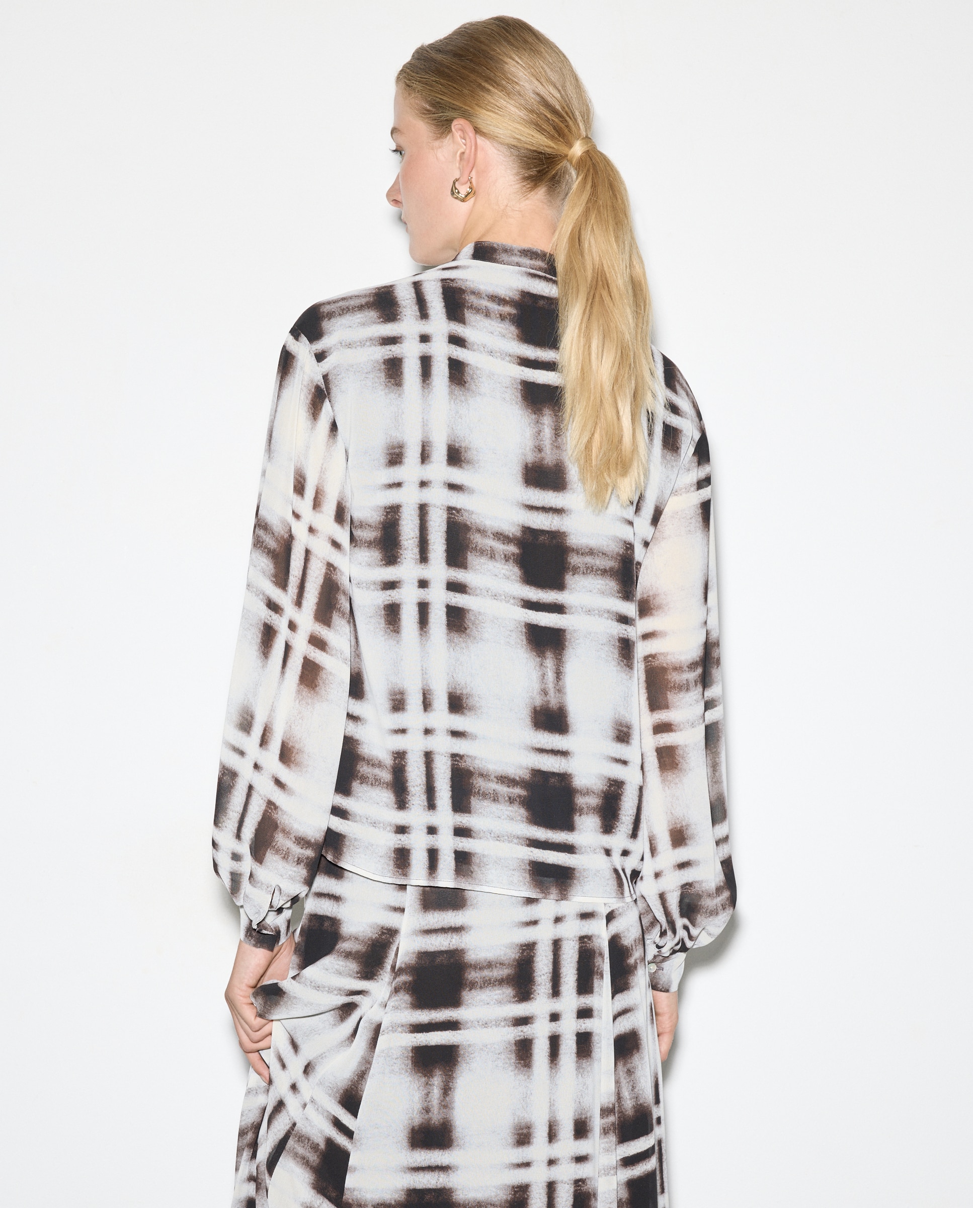 Blusa de Manga Comprida Estampada Branco-3