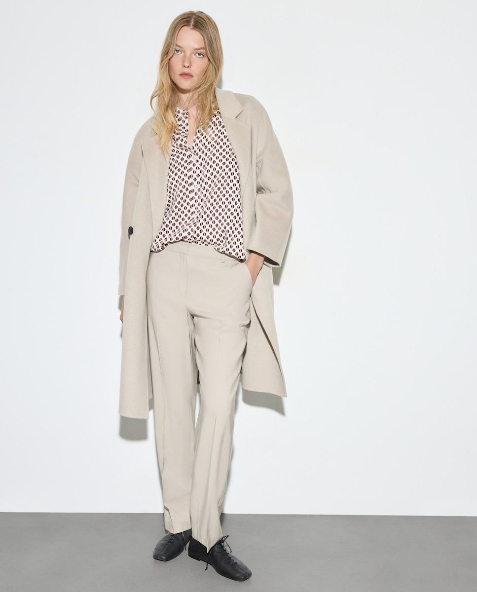 Camisa Estampada com Manga Comprida Vermelho-2