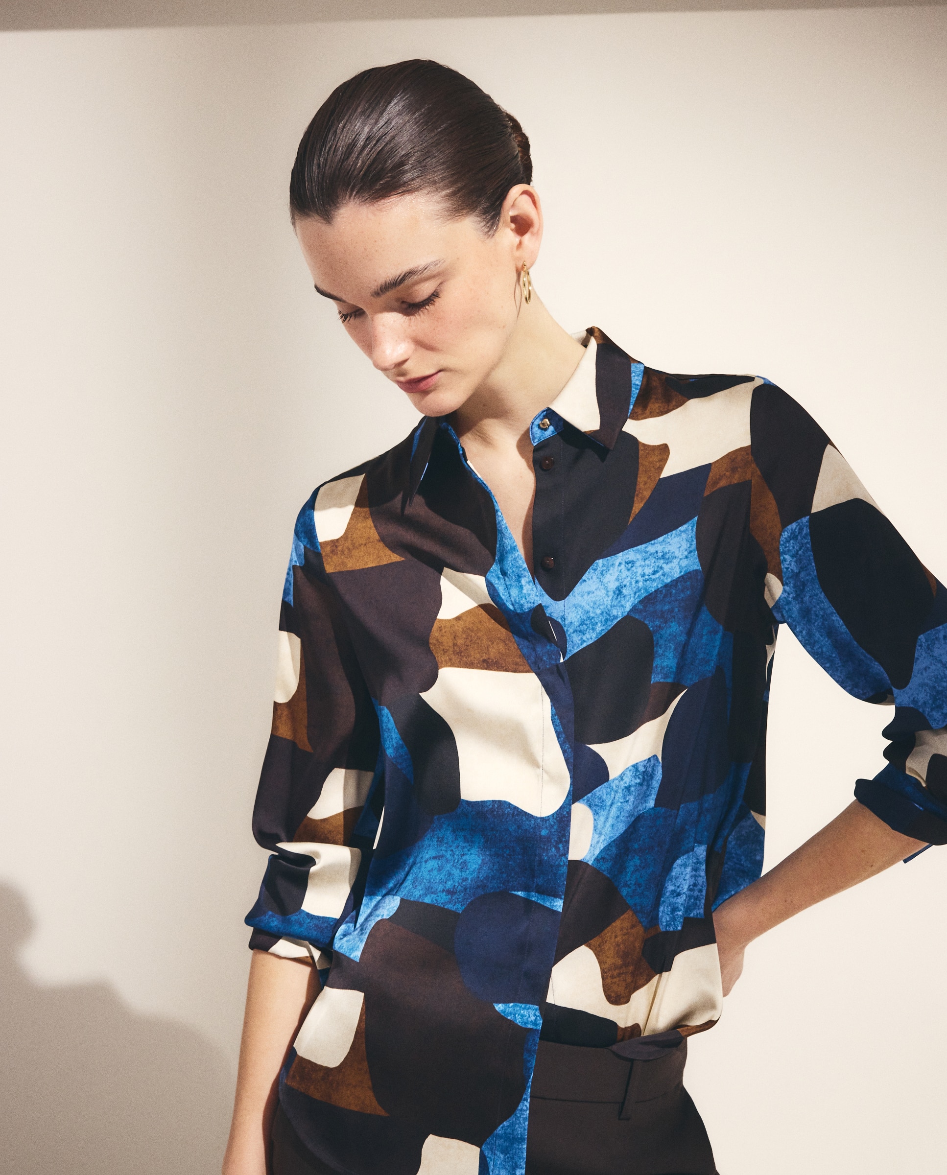 Blusa de mujer manga larga print - Woman El Corte Inglés - Rojo Azul-2