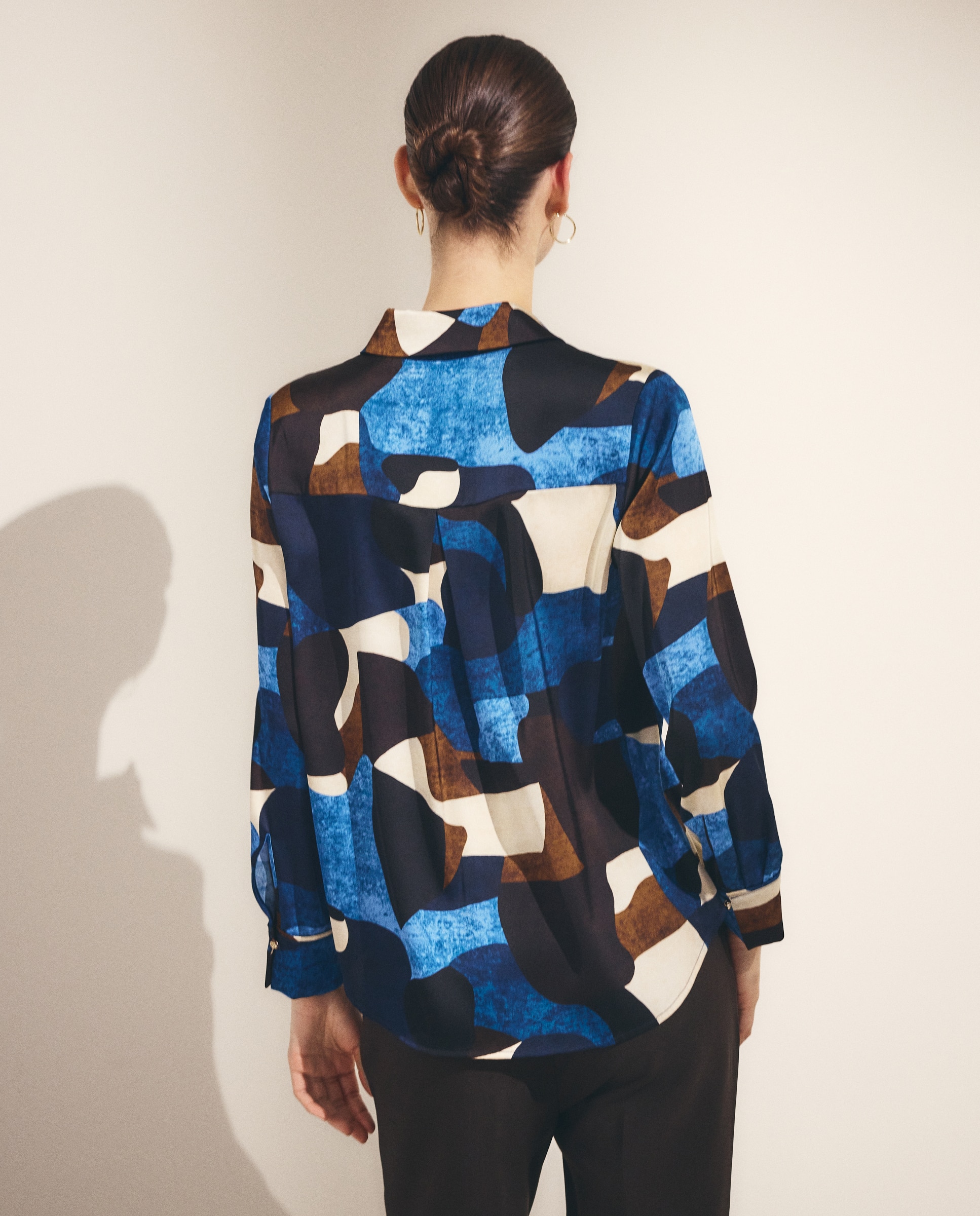 Blusa de mujer manga larga print - Woman El Corte Inglés - Rojo Azul-3