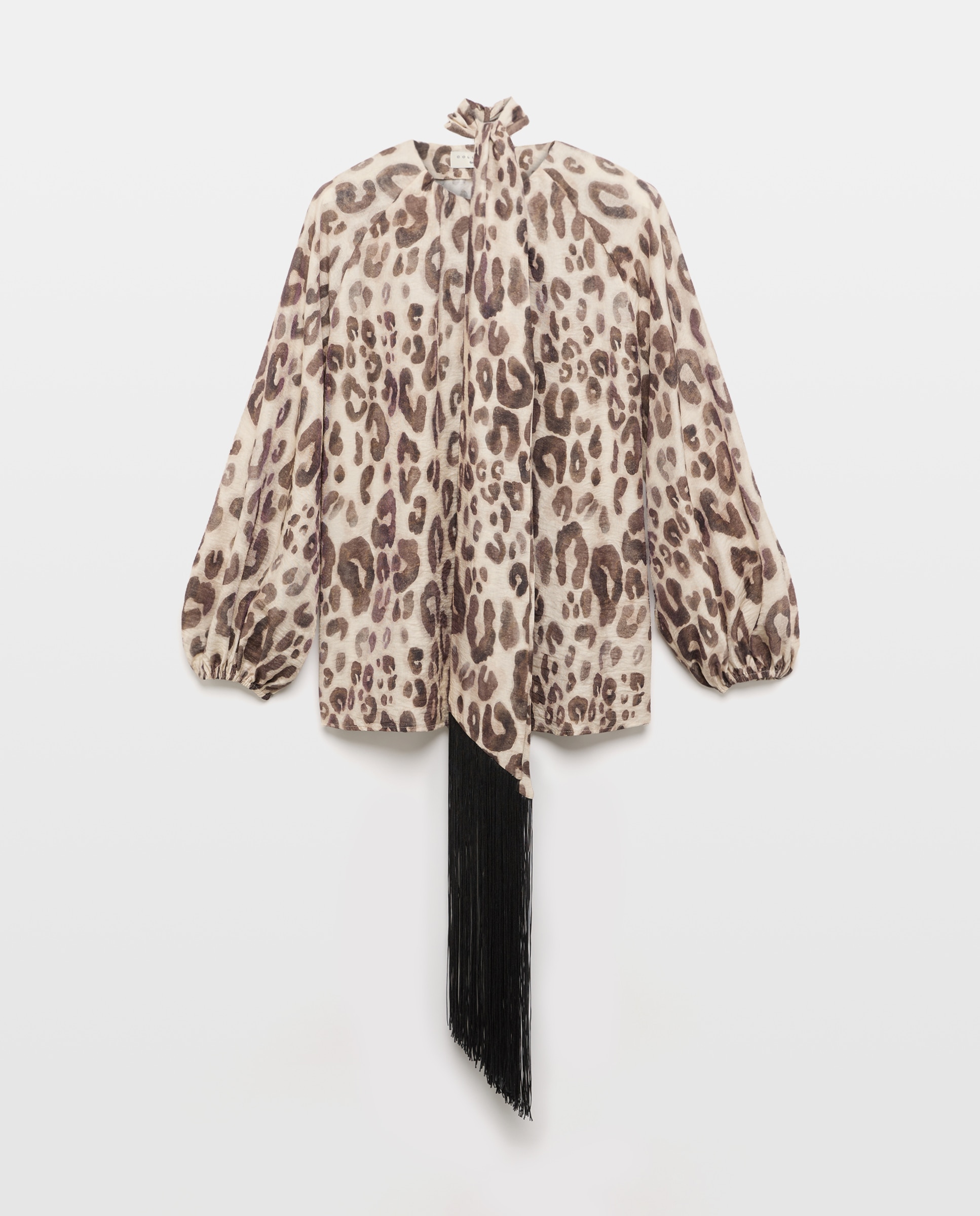 Blusa de Manga Comprida com Animal Print Branco-4