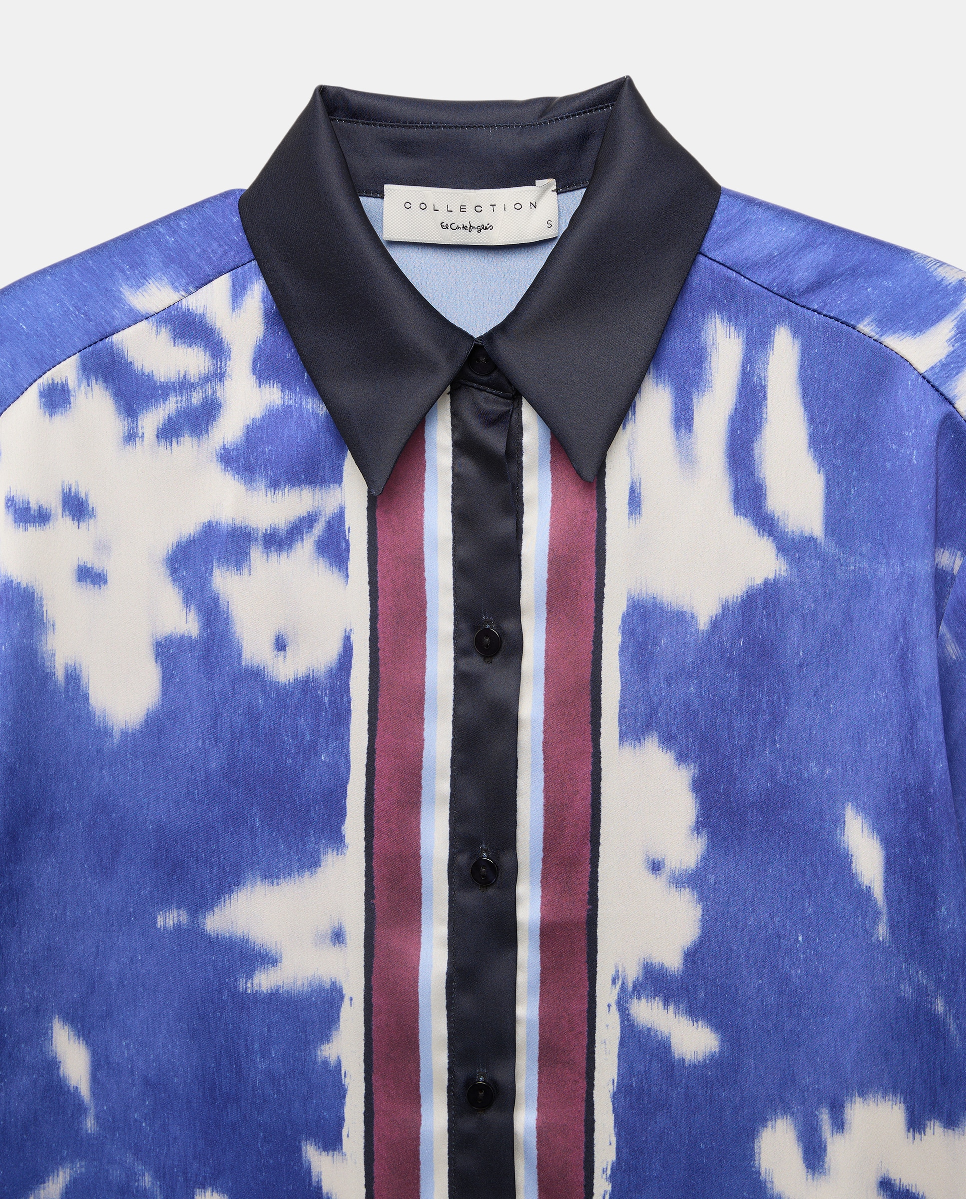 Blusa de Manga Comprida com Estampado Floral Posicional Azul-5