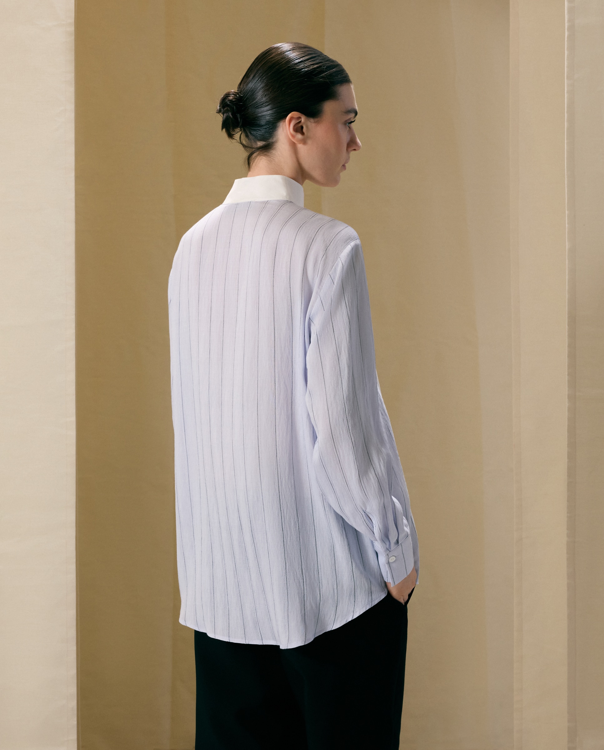 Blusa manga larga de mujer con pecheras - Woman El Corte Inglés - Azul Azul-3