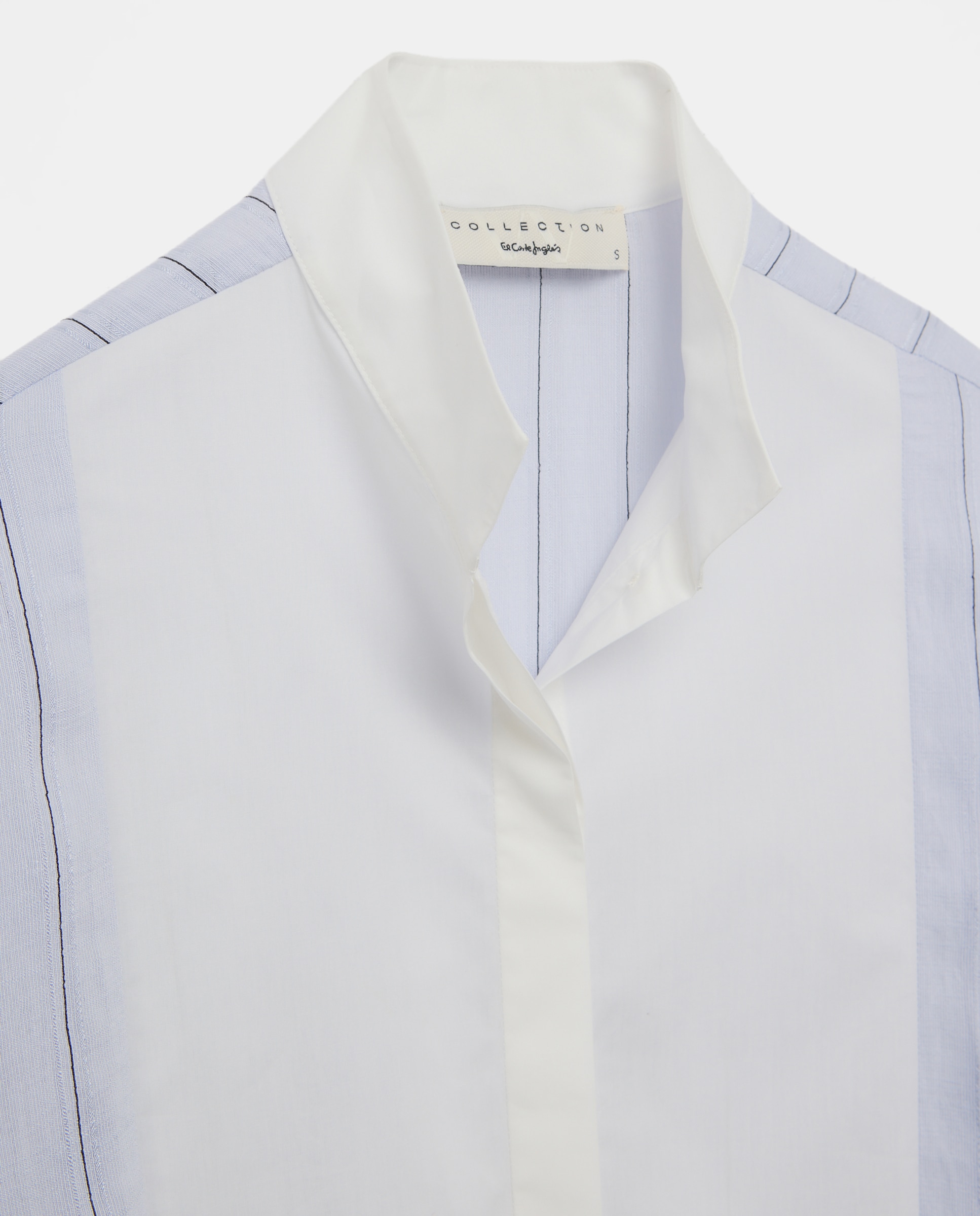 Blusa manga larga de mujer con pecheras - Woman El Corte Inglés - Azul Azul-5