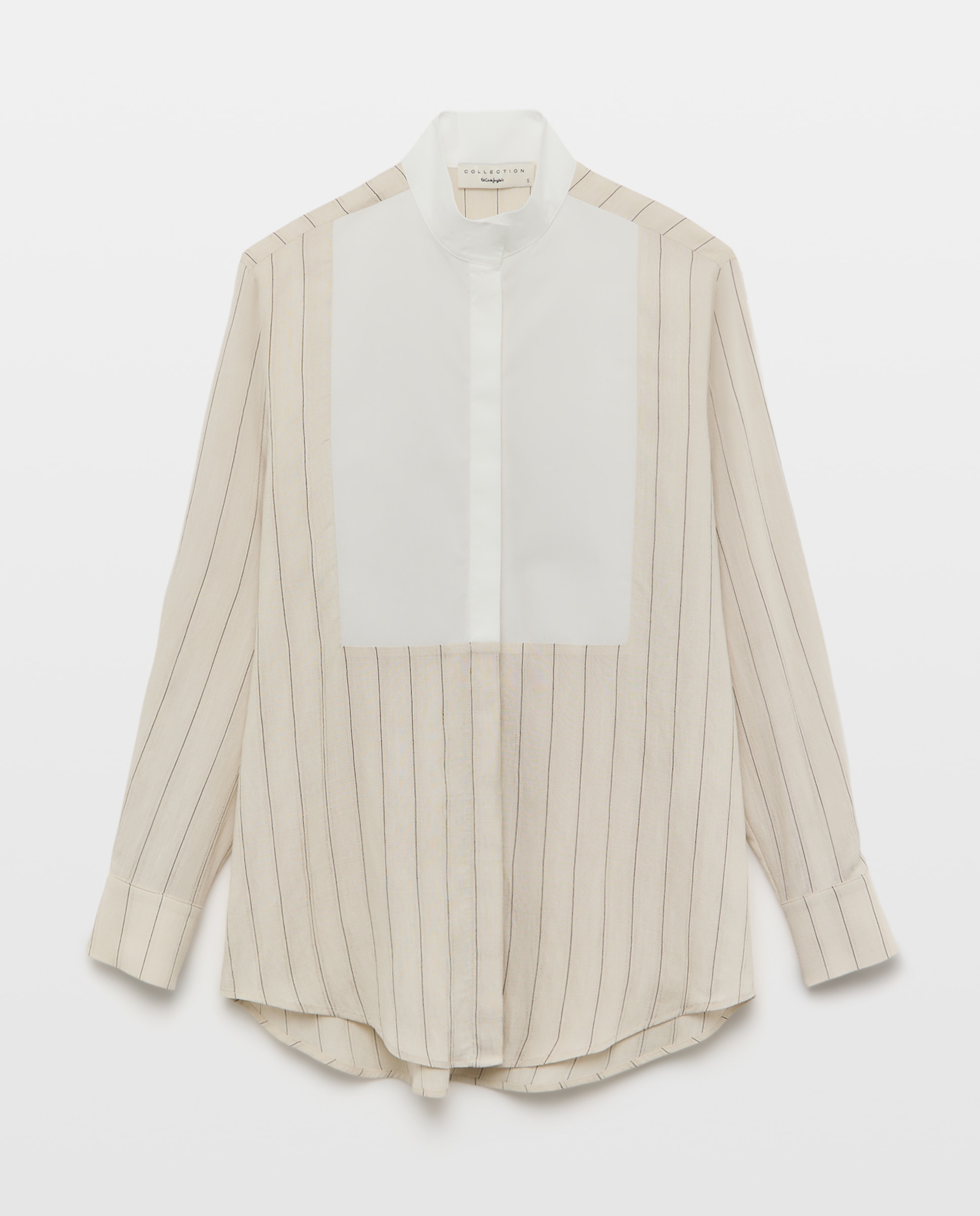 Blusa de Manga Comprida com Peitilho Branco-4