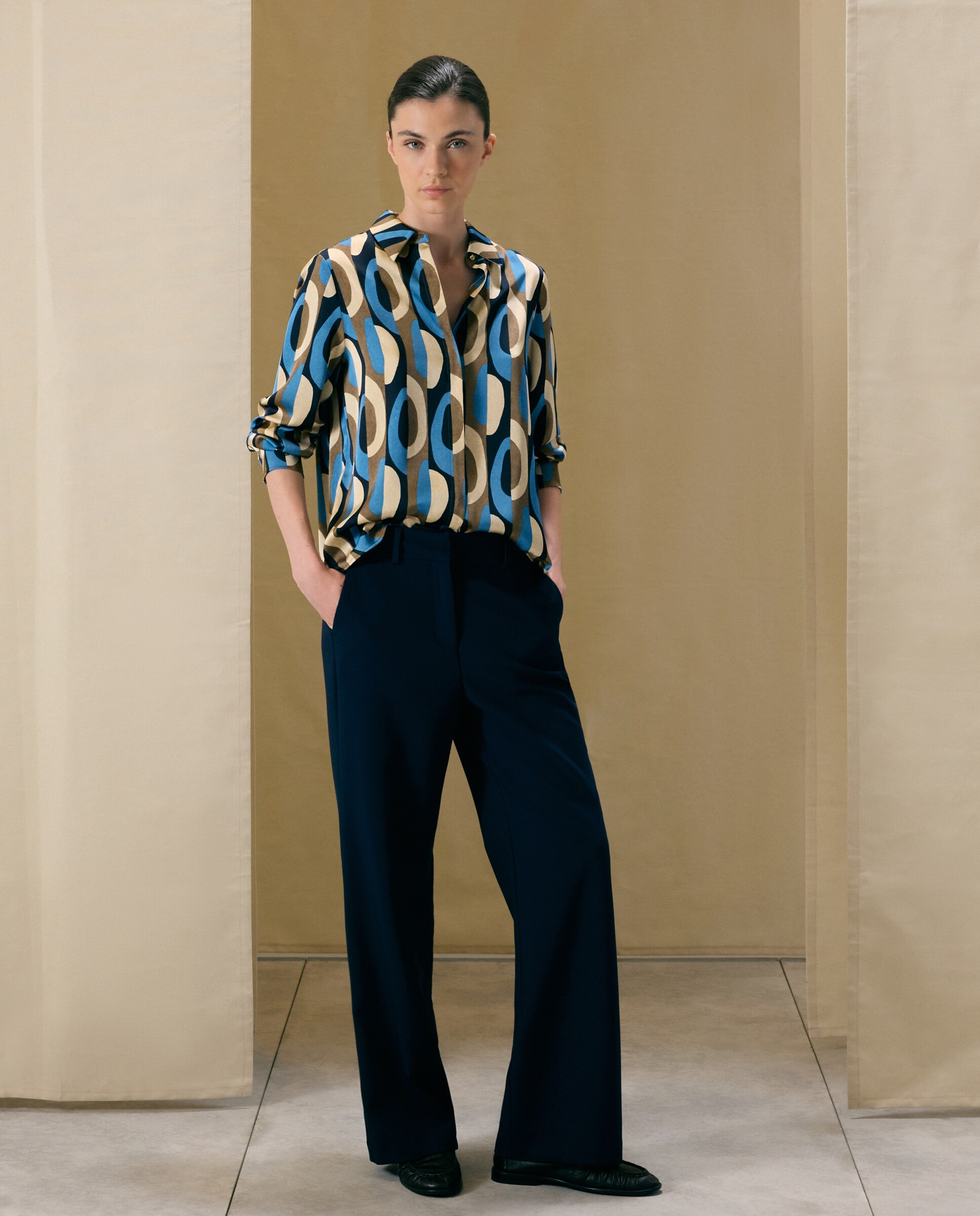 Blusa de mujer con manga larga estampada - Woman El Corte Inglés - 120 Crudo 120 Crudo-2