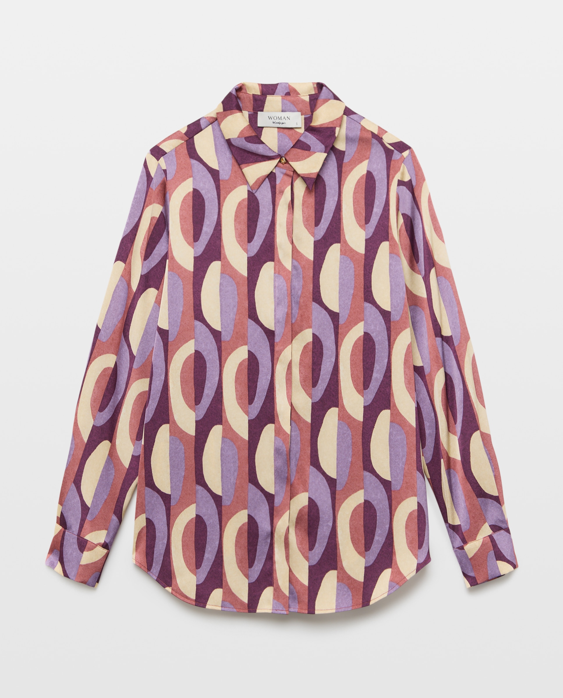 Blusa com Manga Comprida Estampada Roxo-4