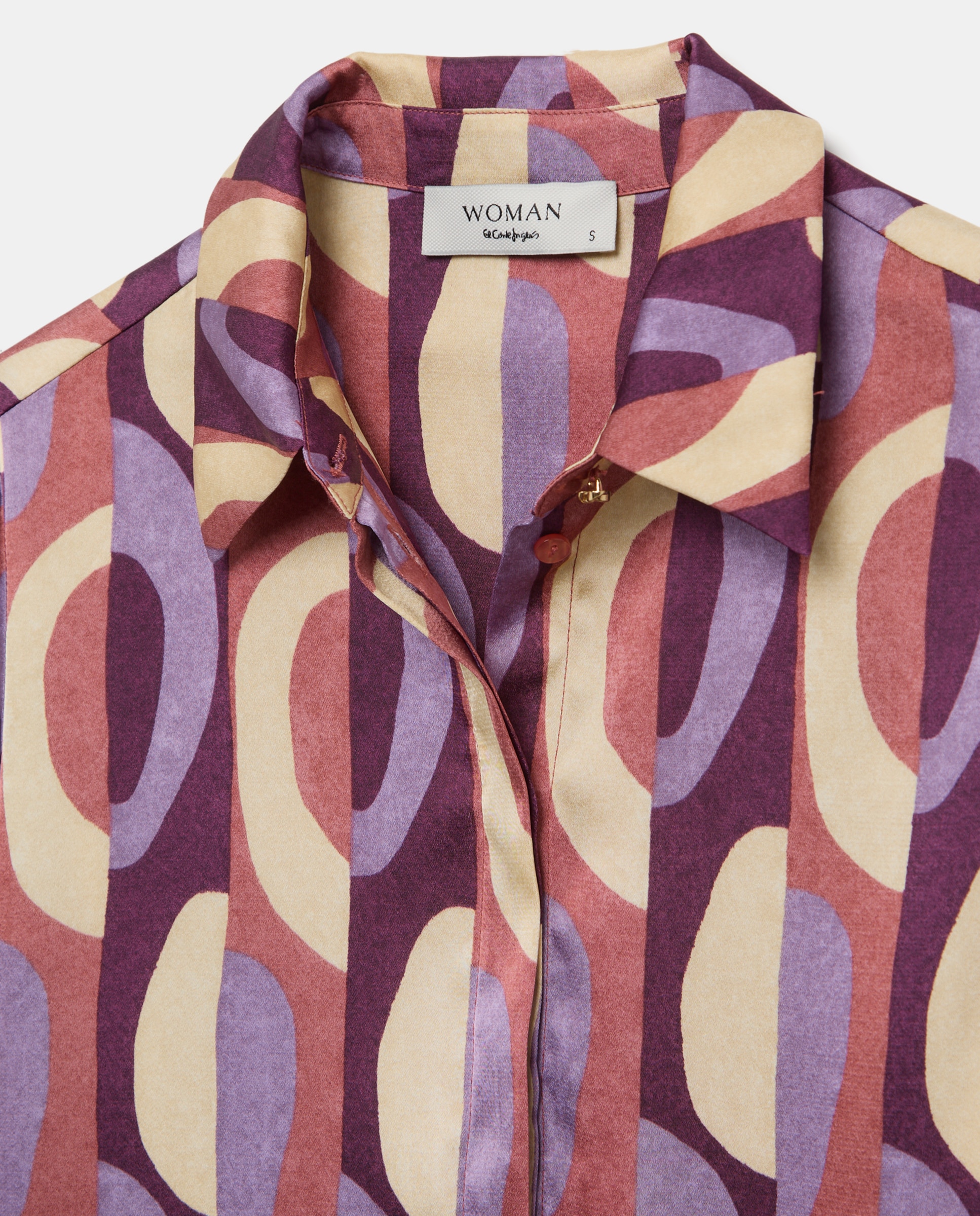 Blusa com Manga Comprida Estampada Roxo-5
