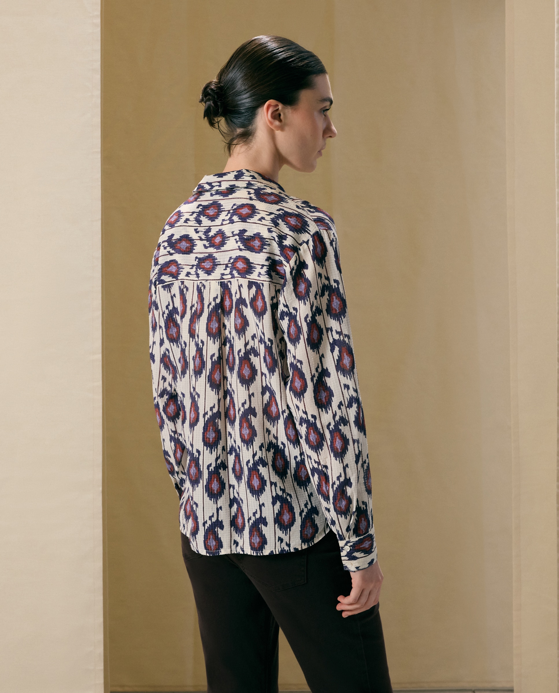 Blusa Dobby Ikat Branco-3