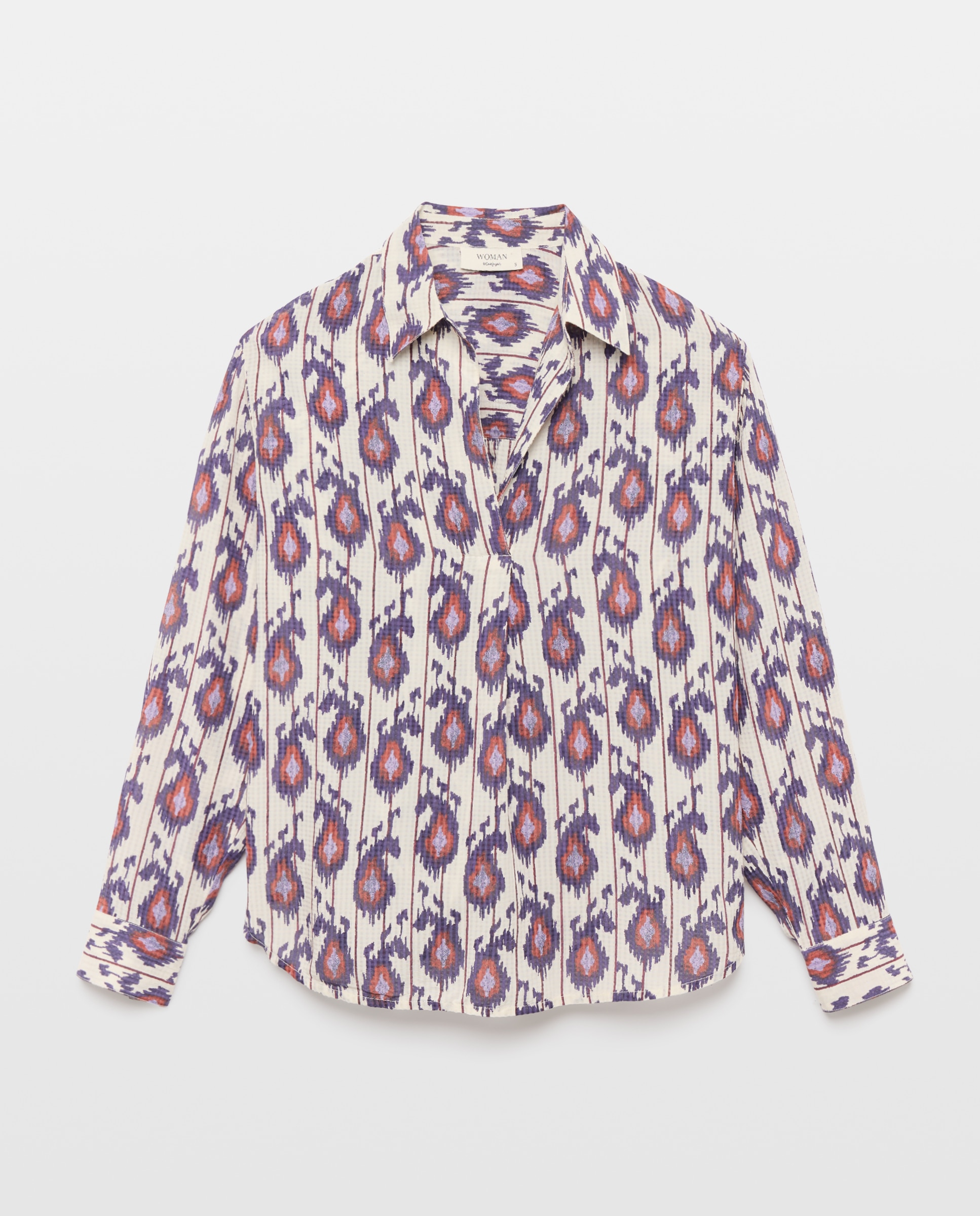 Blusa Dobby Ikat Branco-4