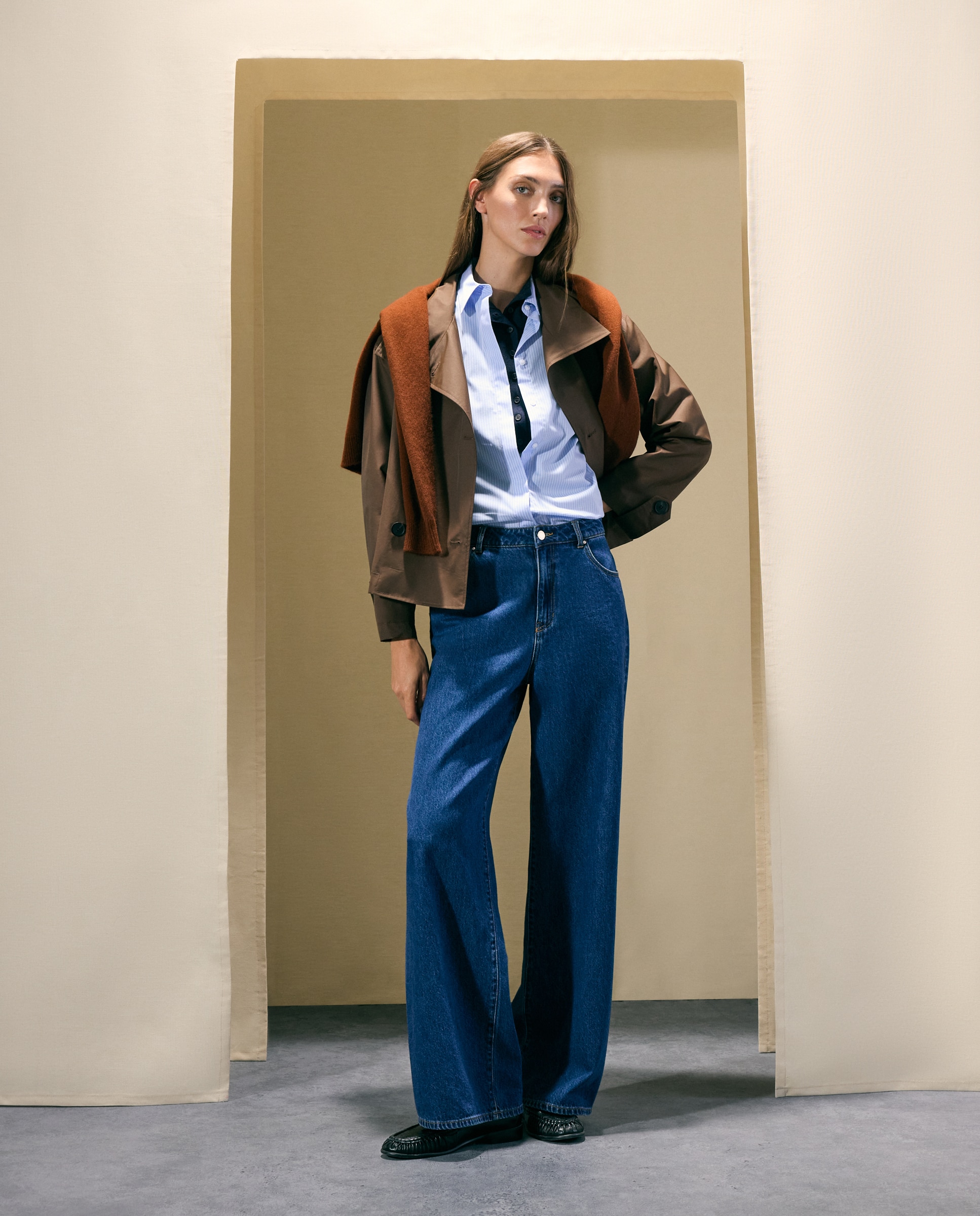 Blusa de mujer en popelín - Woman El Corte Inglés - Azul Azul-2