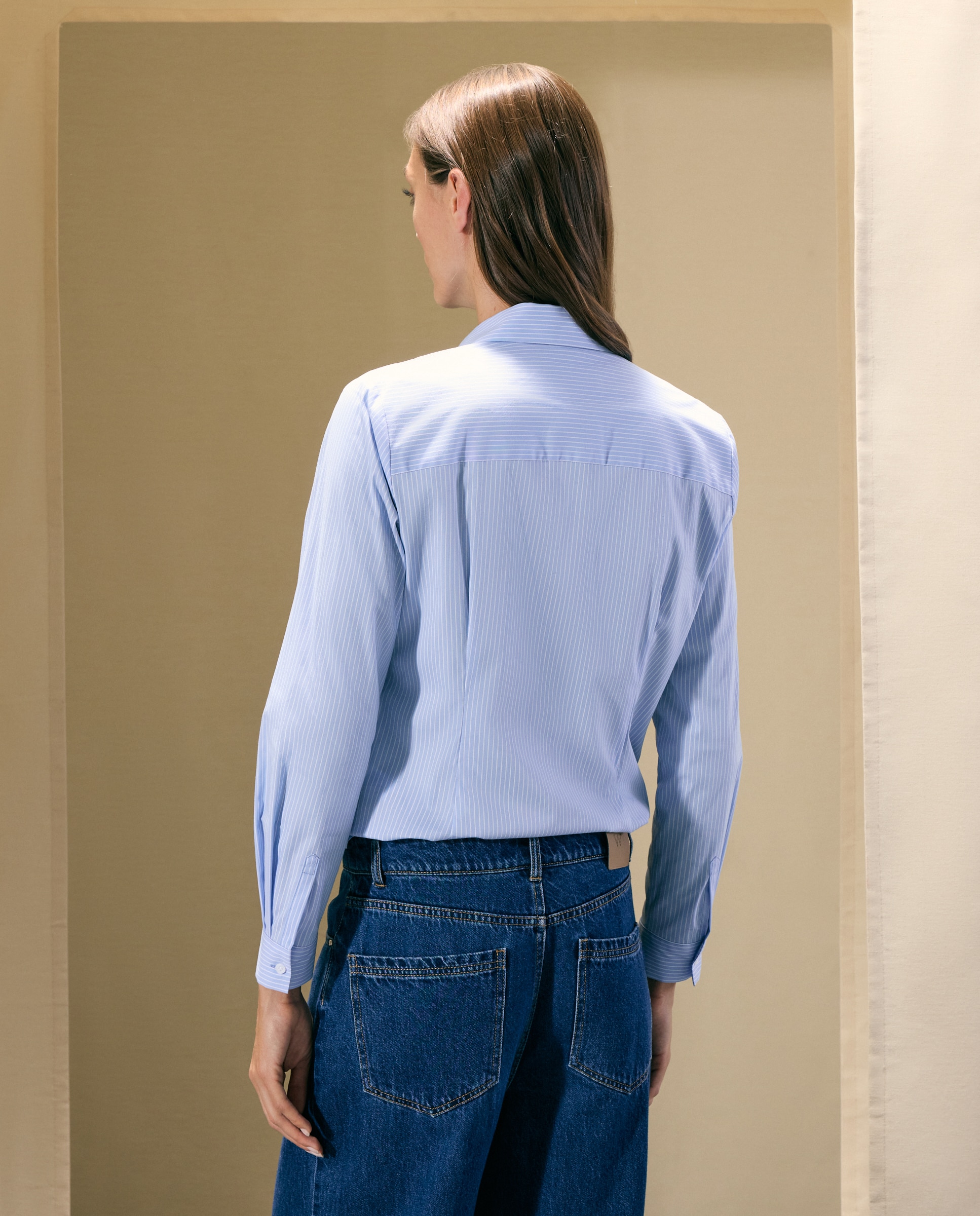Blusa de mujer en popelín - Woman El Corte Inglés - Azul Azul-3