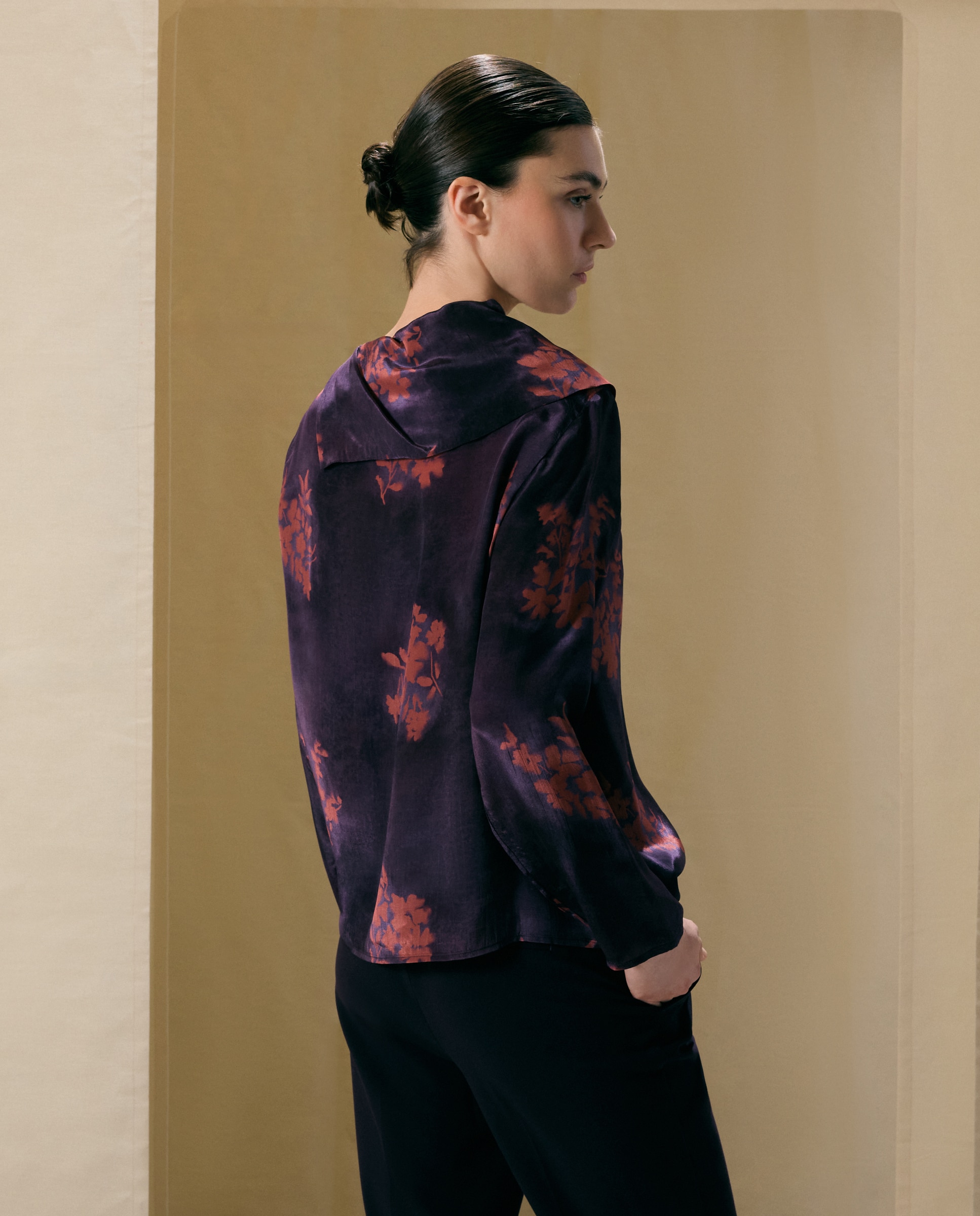 Blusa de mujer manga larga estampado ramilletes - Woman El Corte Inglés - Morado Morado-3