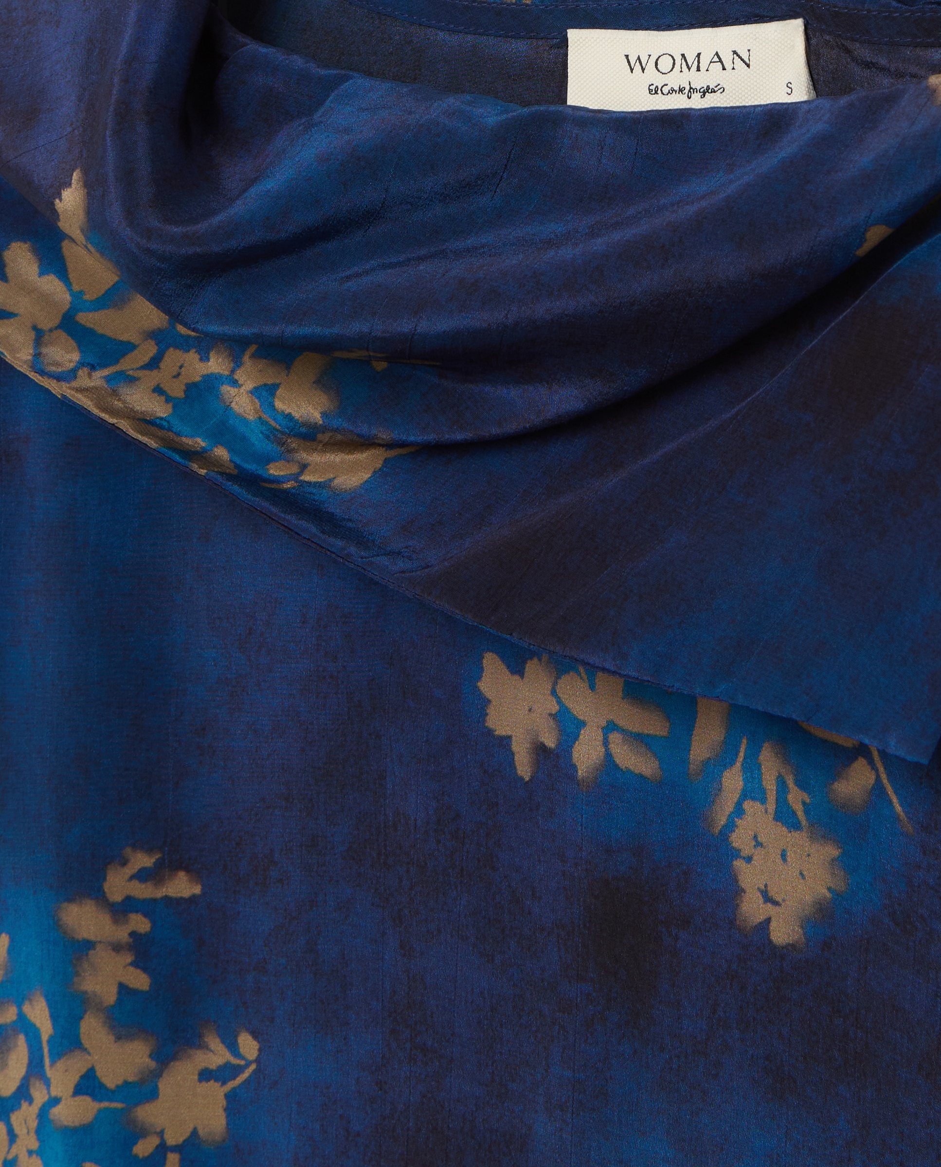Blusa de Manga Comprida com Estampado de Bouquets Azul-5