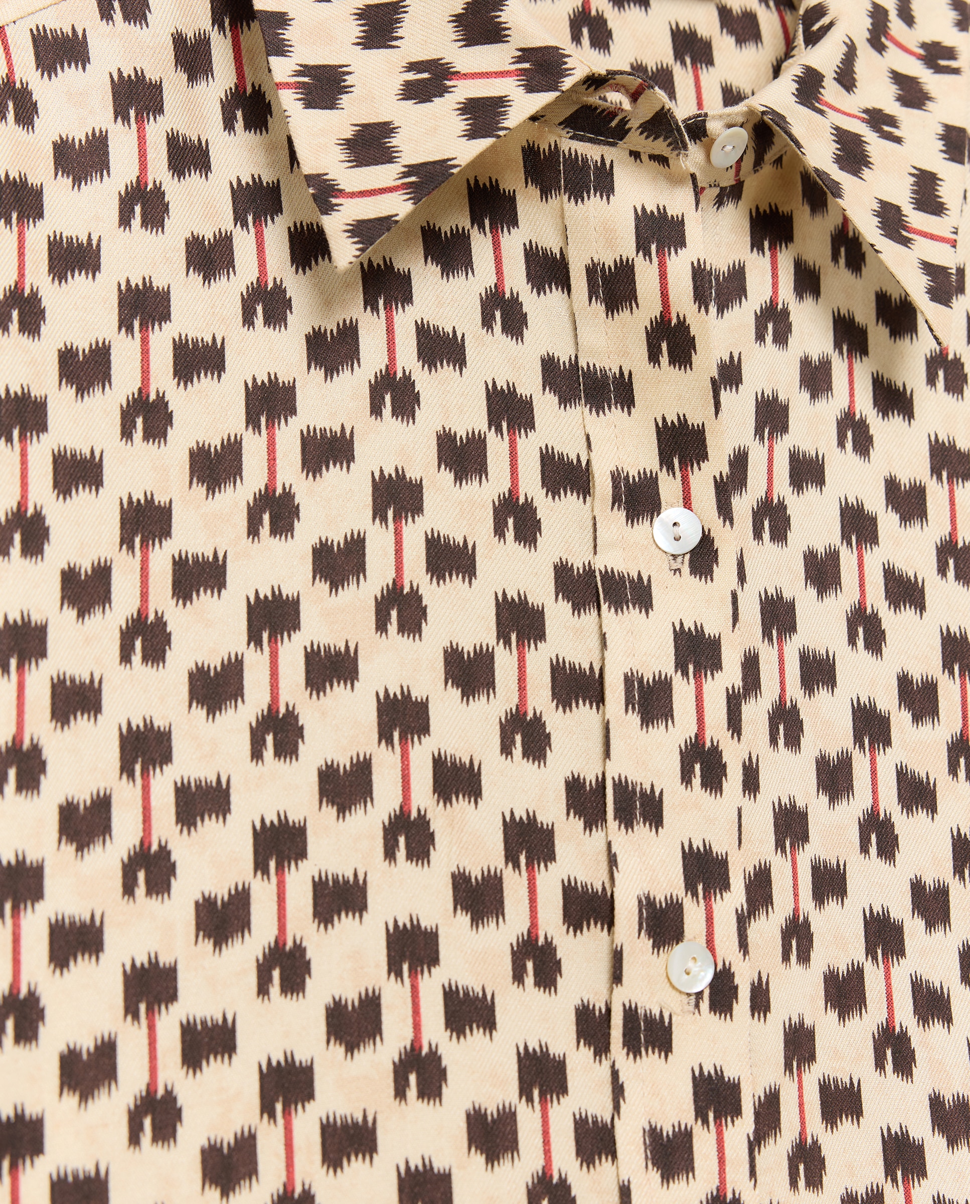 Blusa de Manga Comprida Estampada Castanho-5