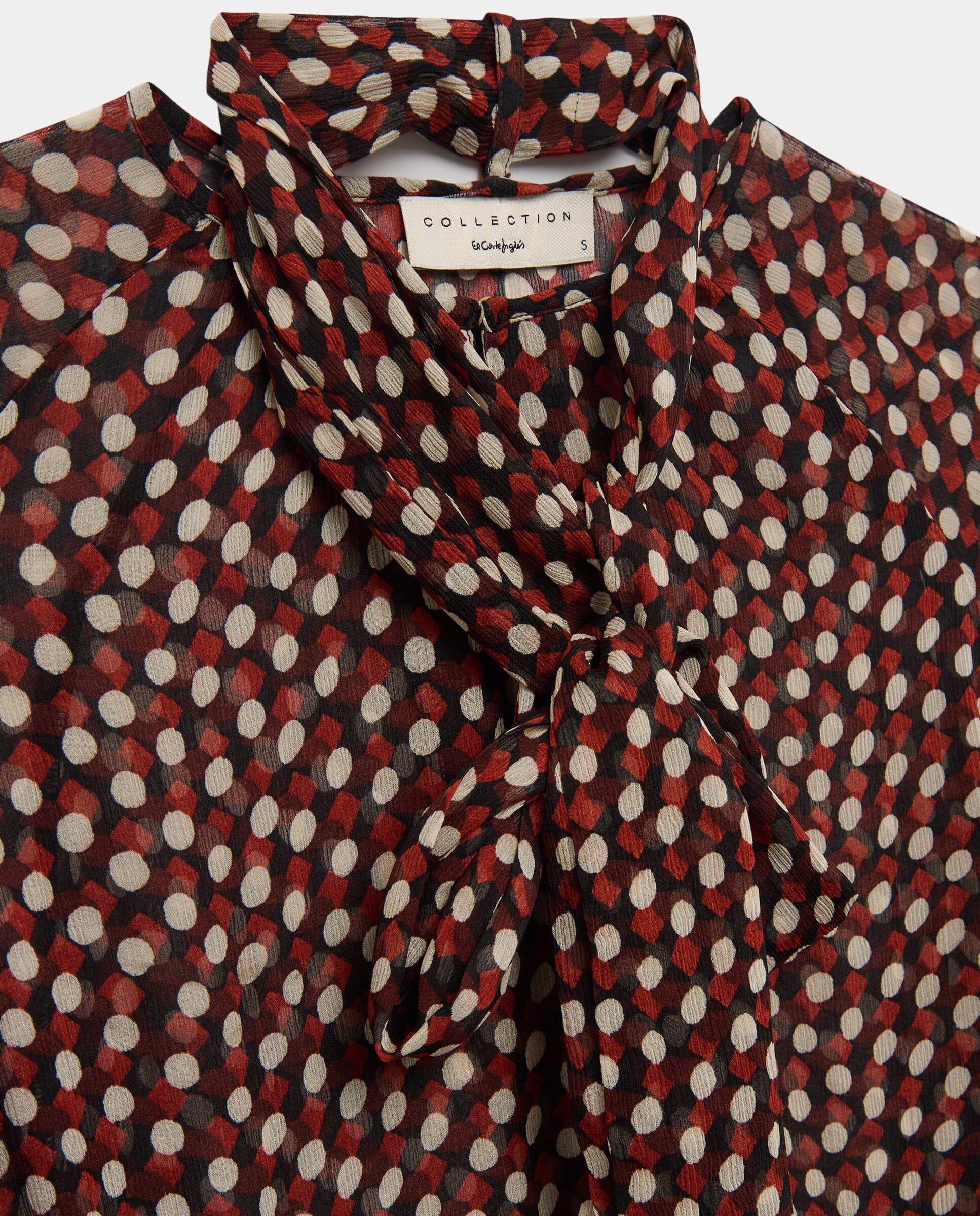 Blusa de Manga Comprida Estampada Vermelho-2