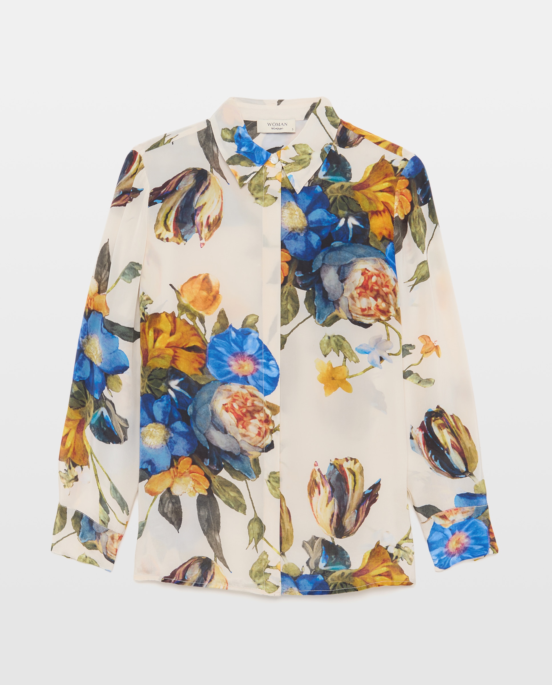 Imagen 1 de Blusa de mujer estampada con cuello camisero Blanco
