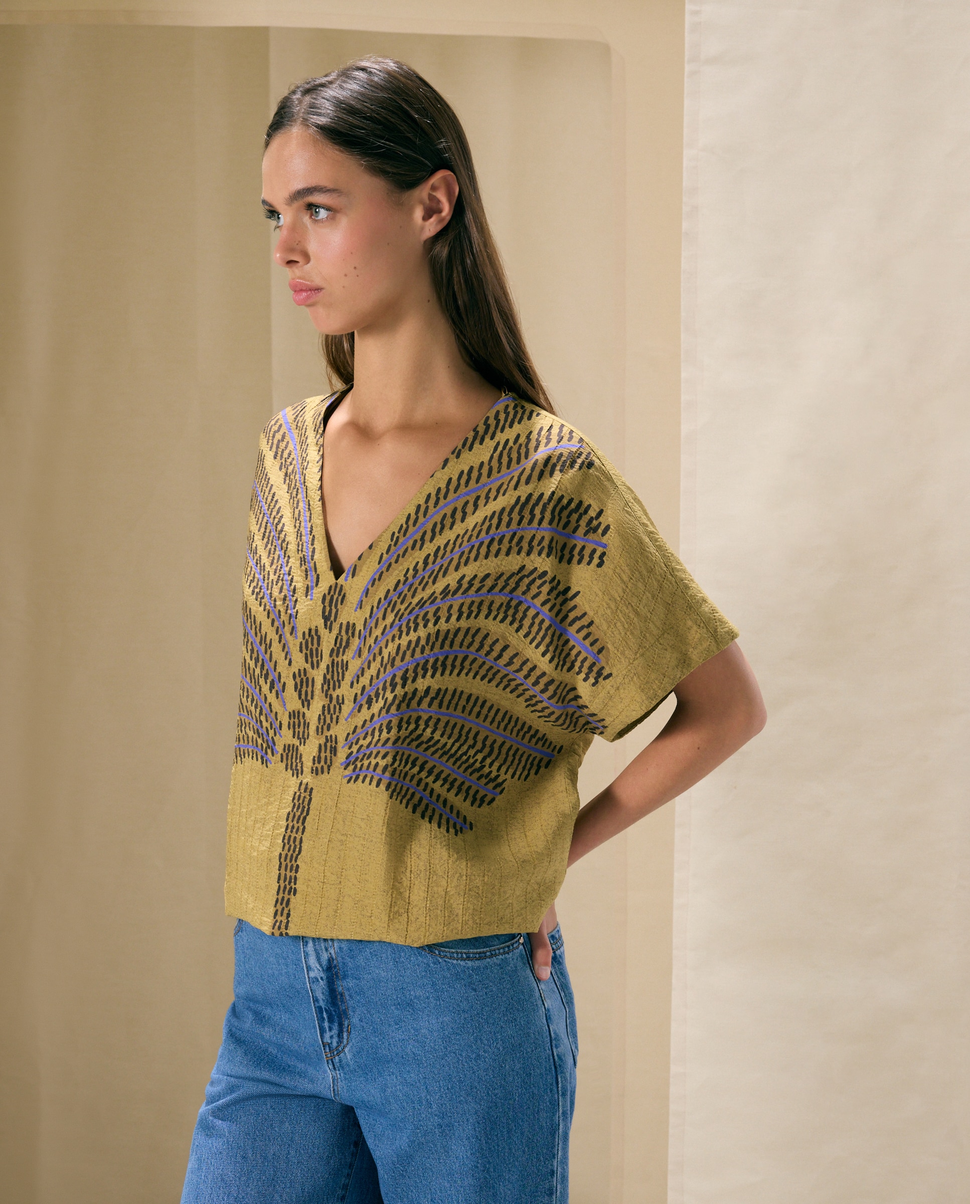 Top de manga corta estampado de mujer - Woman El Corte Inglés - Amarillo Amarillo-2