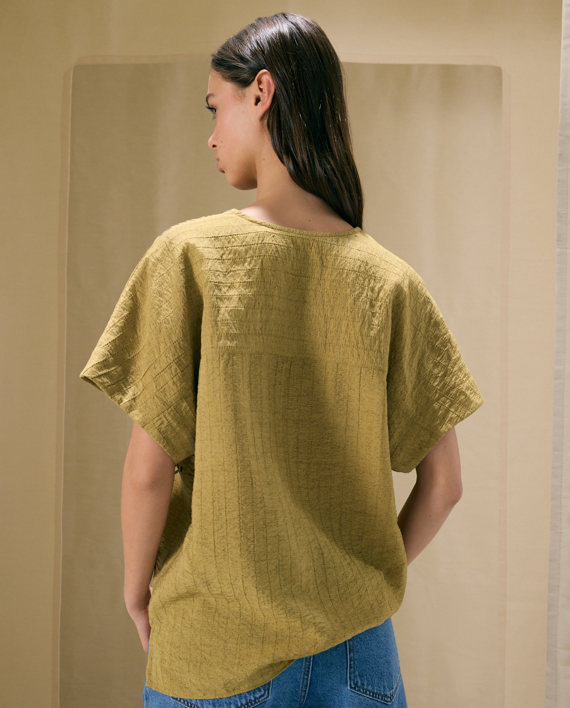 Top de manga corta estampado de mujer - Woman El Corte Inglés - Amarillo Amarillo-3