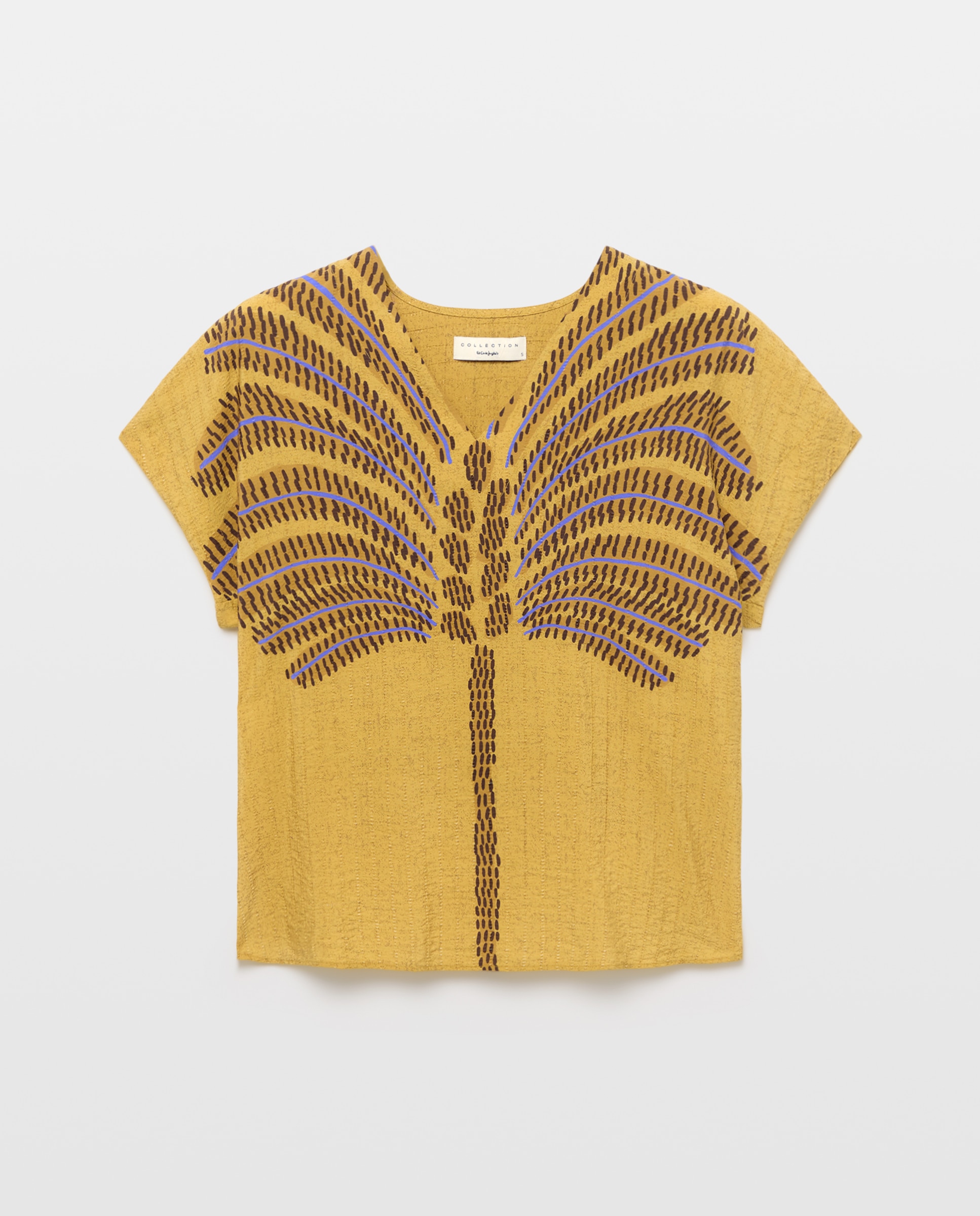 Top de manga corta estampado de mujer - Woman El Corte Inglés - Amarillo Amarillo-4
