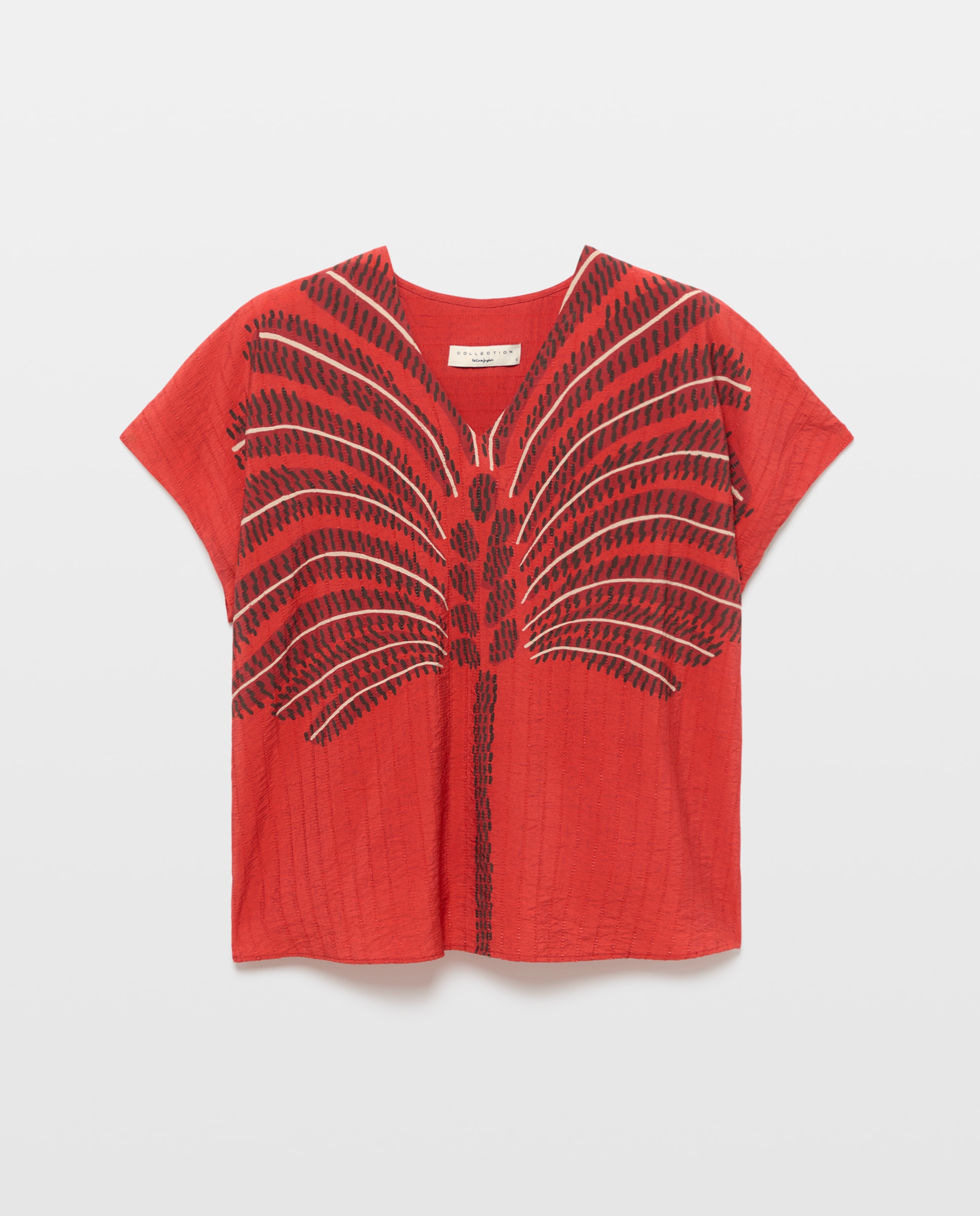 Top de manga corta estampado de mujer - Woman El Corte Inglés - Rojo Rojo-5
