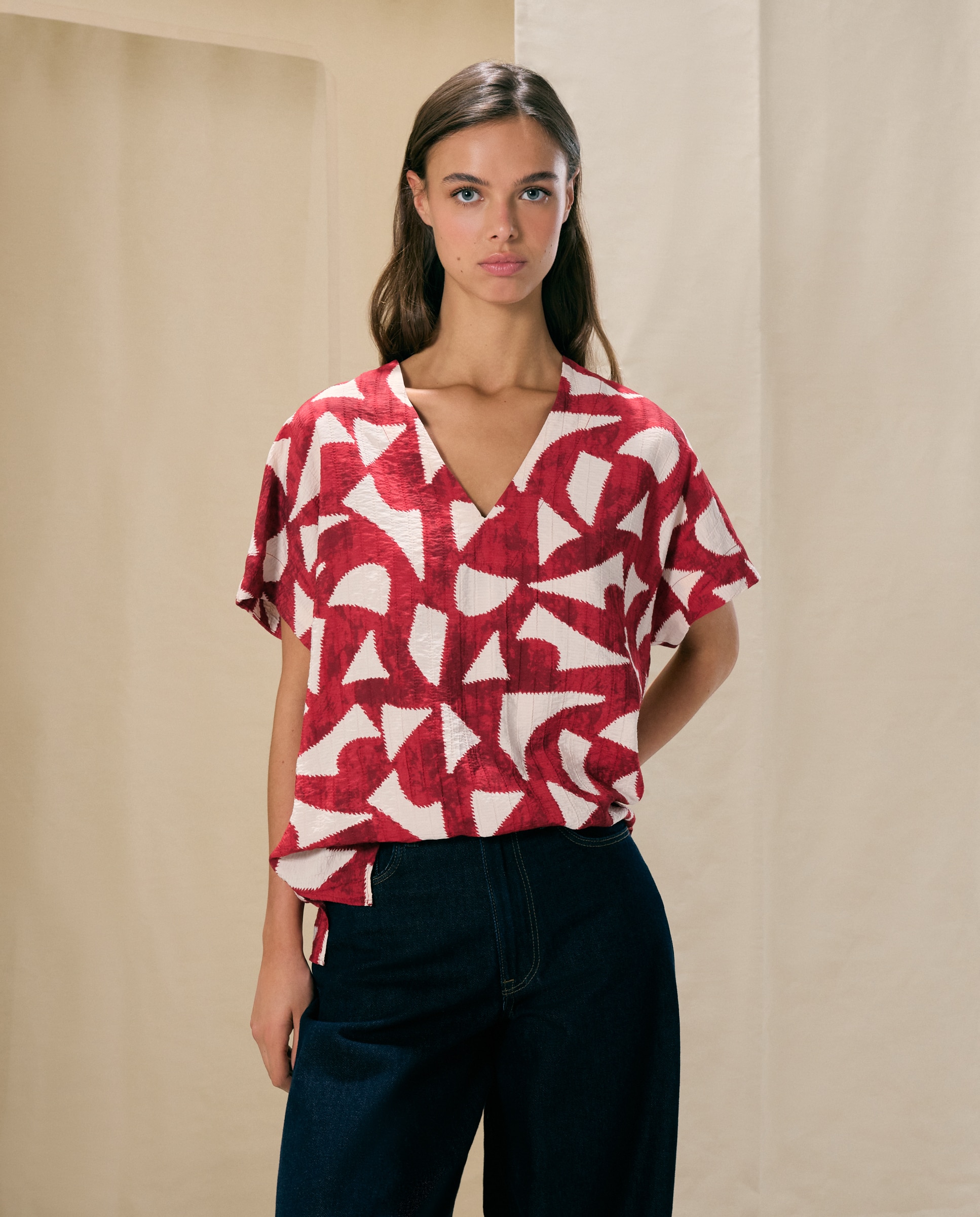 Top de manga corta estampado de mujer - Woman El Corte Inglés - Multicolor Multicolor-2