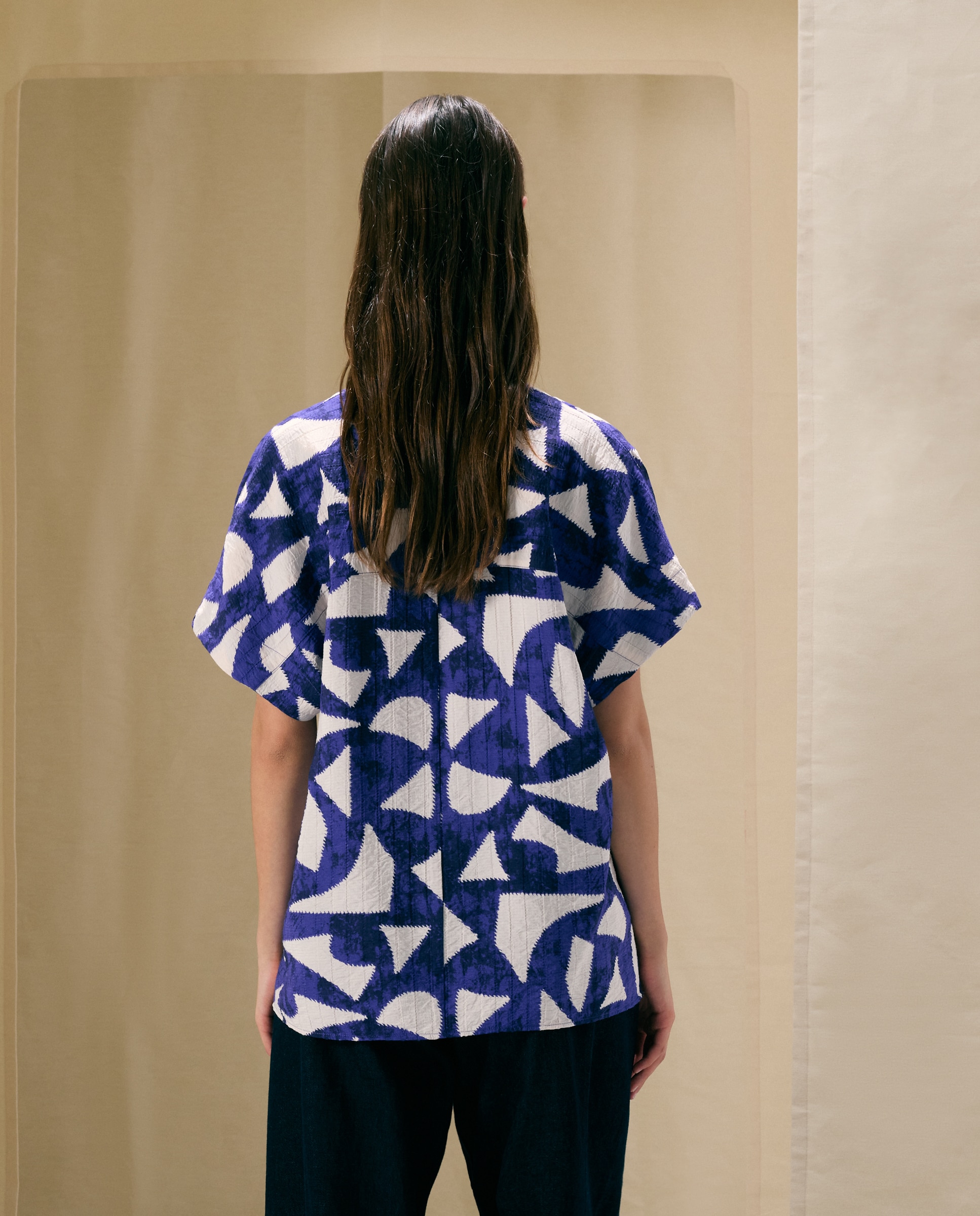 Top de manga corta estampado de mujer - Woman El Corte Inglés - Azul Azul-4