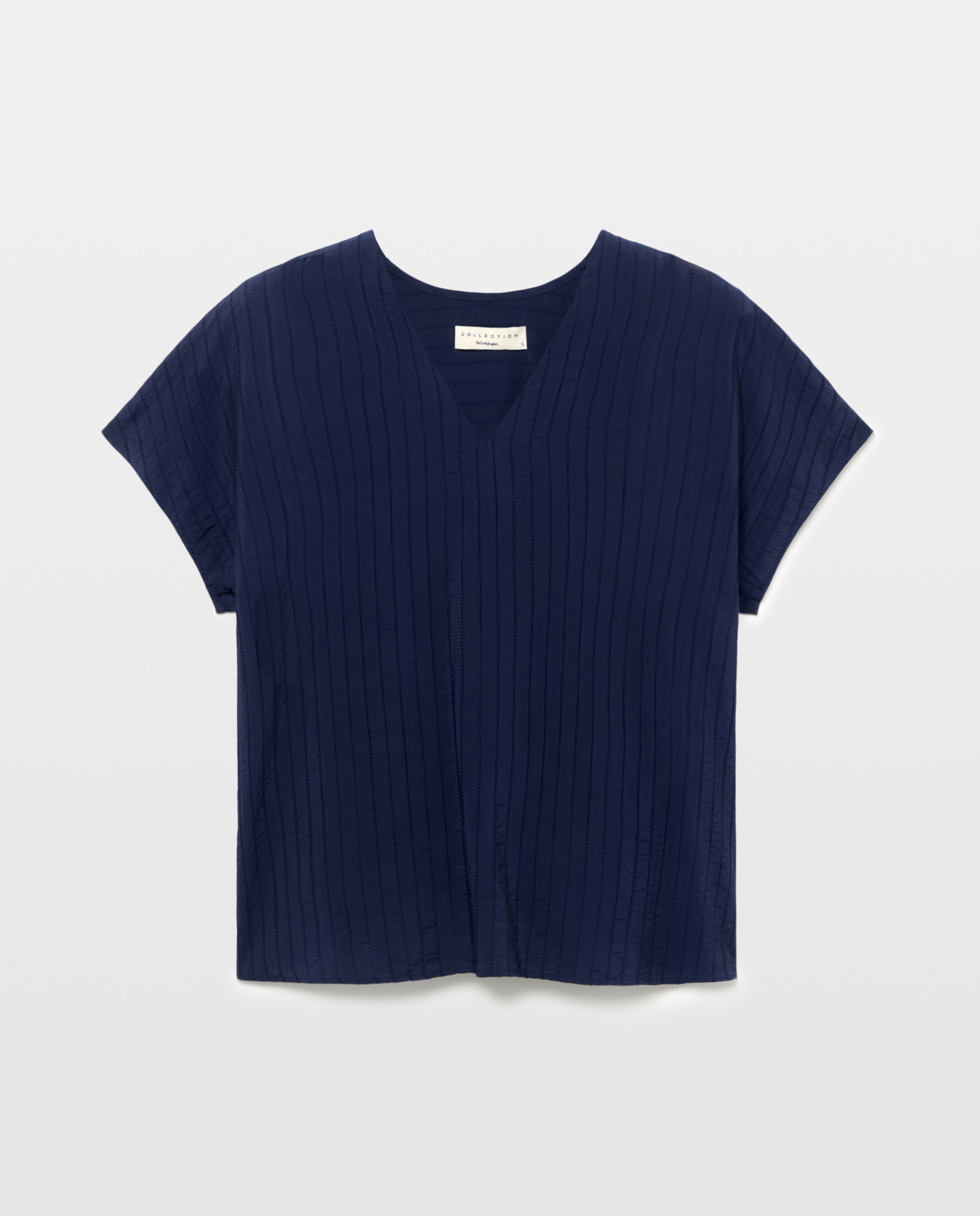 Top de manga corta estampado de mujer - Woman El Corte Inglés - Azul marino Azul marino-4