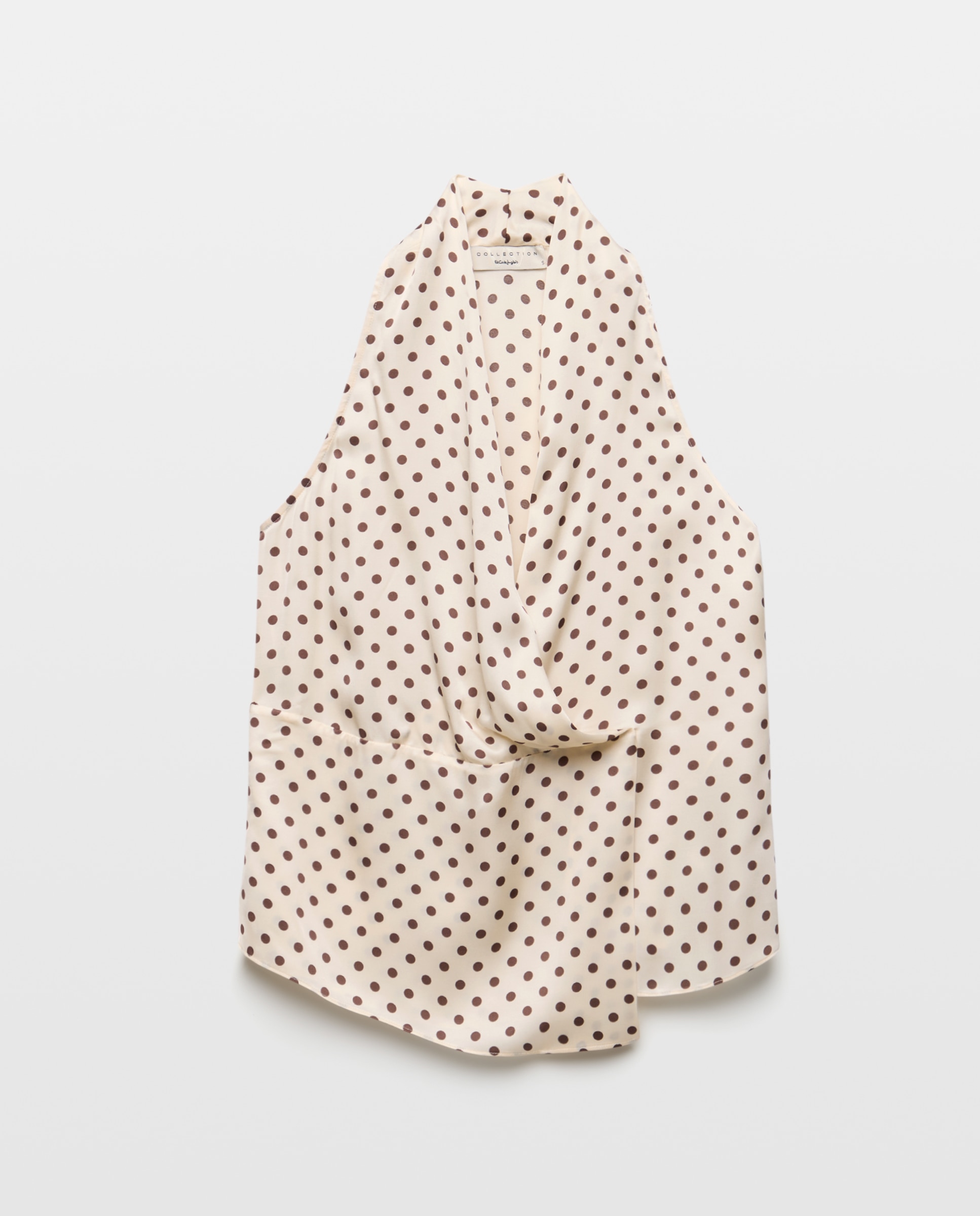 Top com Gola Halter e Estampado Branco-4