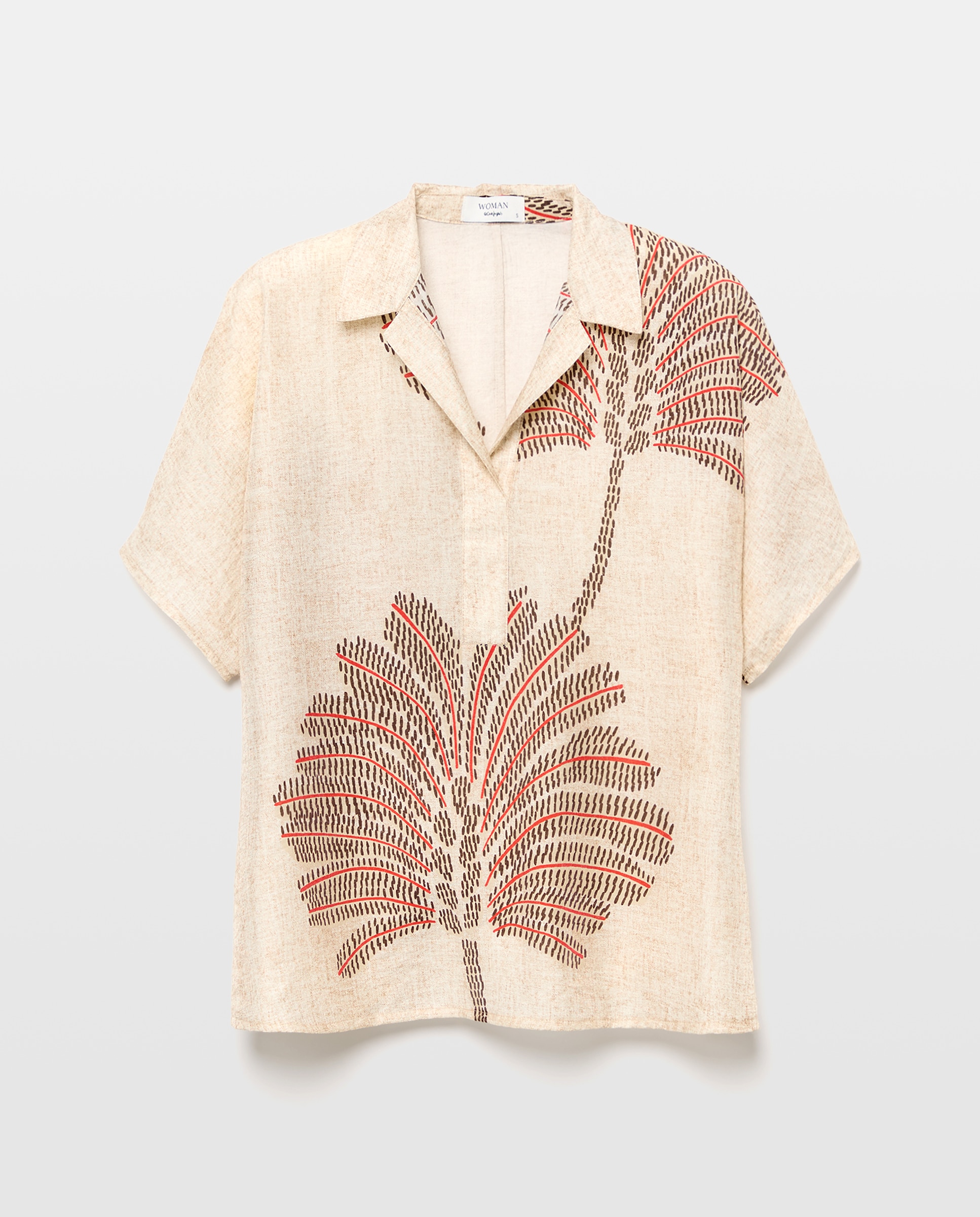 Blusa de manga corta estampada de mujer - Woman El Corte Inglés - Blanco Blanco-4