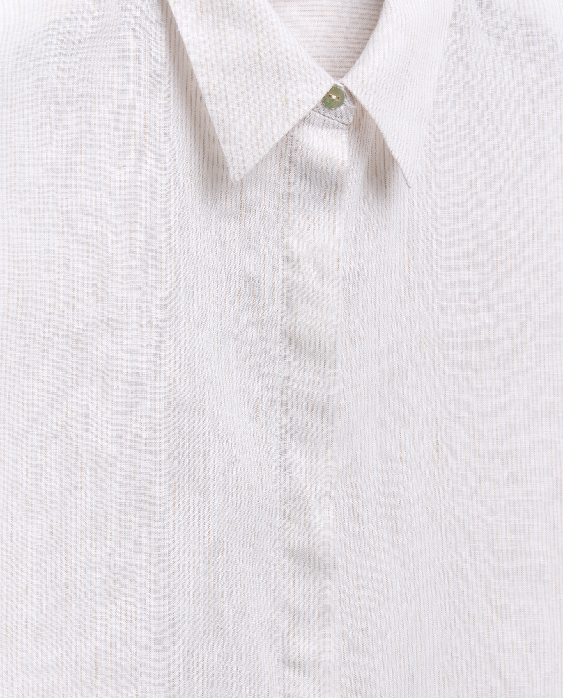 Blusa manga corta de mujer en lino - Woman El Corte Inglés - Blanco Blanco-6