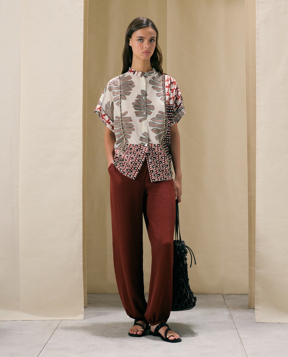 Imagen 0 de Blusa de mujer voile allover print Blanco