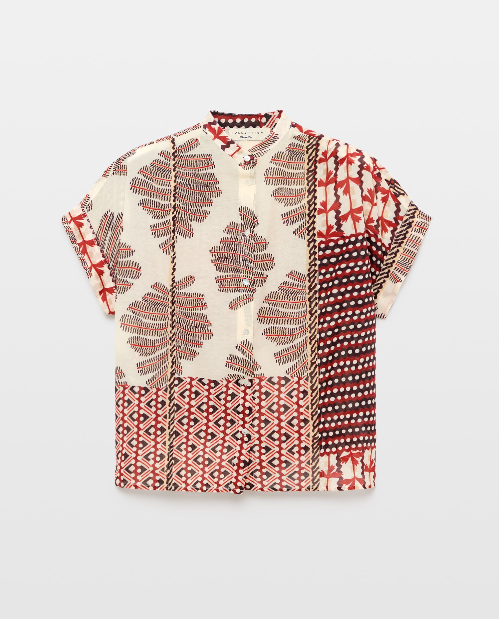 Blusa Voile com All Over Print Branco-4